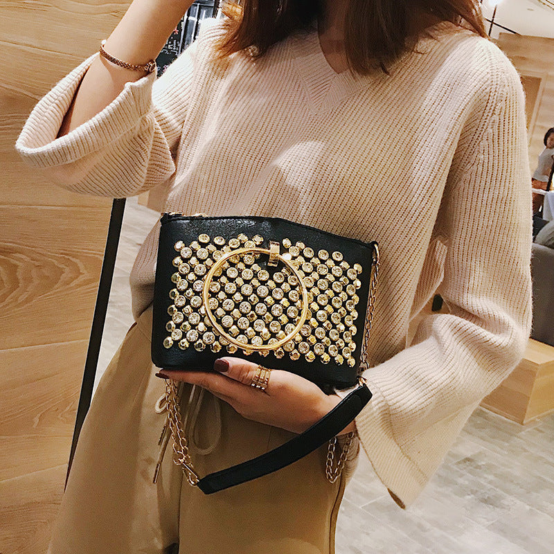 Fashionable Light Luxury Diamond Ring Single-shoulder Diagonal Bag