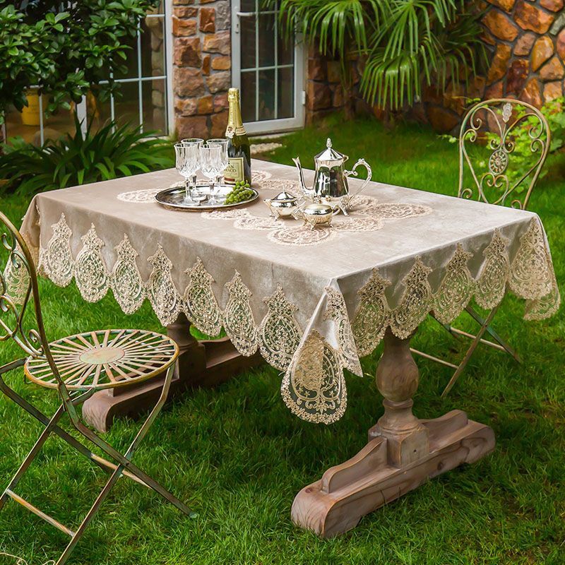 Pastoral Lace Embroidered Luxury European Tablecloth
