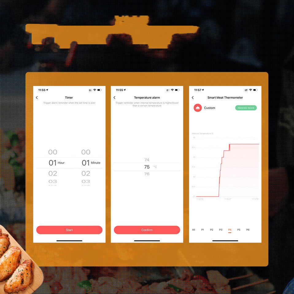 Smart Barbecue Meat Thermometer Phone