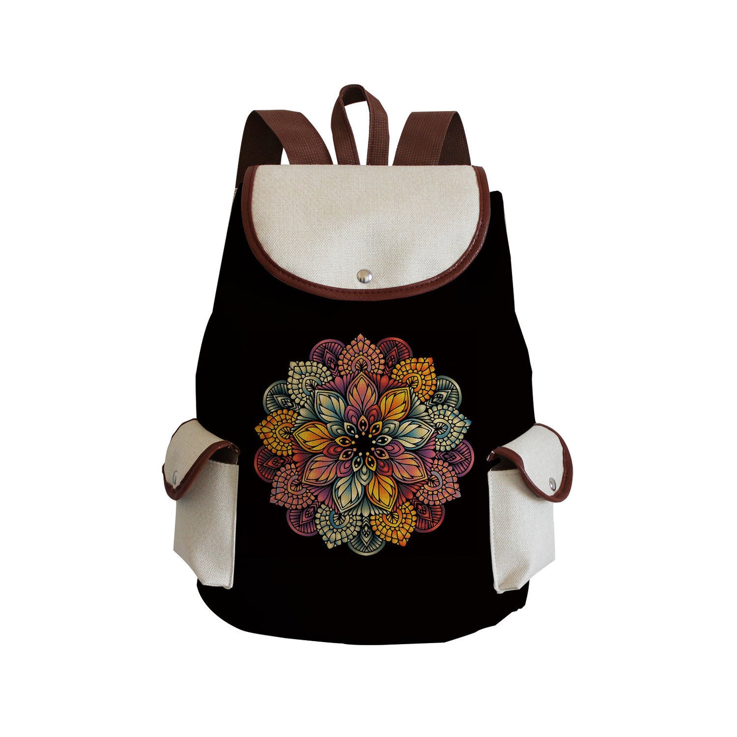 Large-capacity Western-style Creative New Datura Printed Backpack