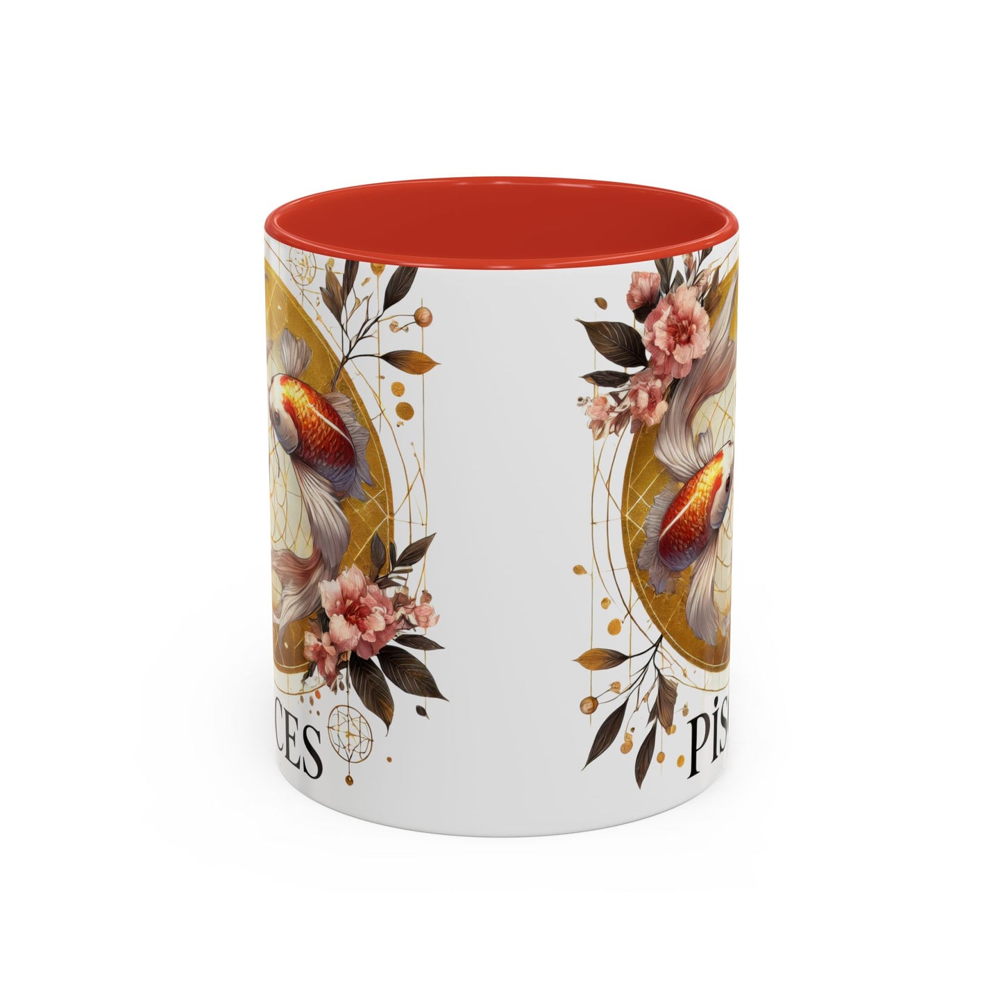 Pisces Goldfish Accent Coffee Mug – Zodiac Astrology Gift for Fish Lovers