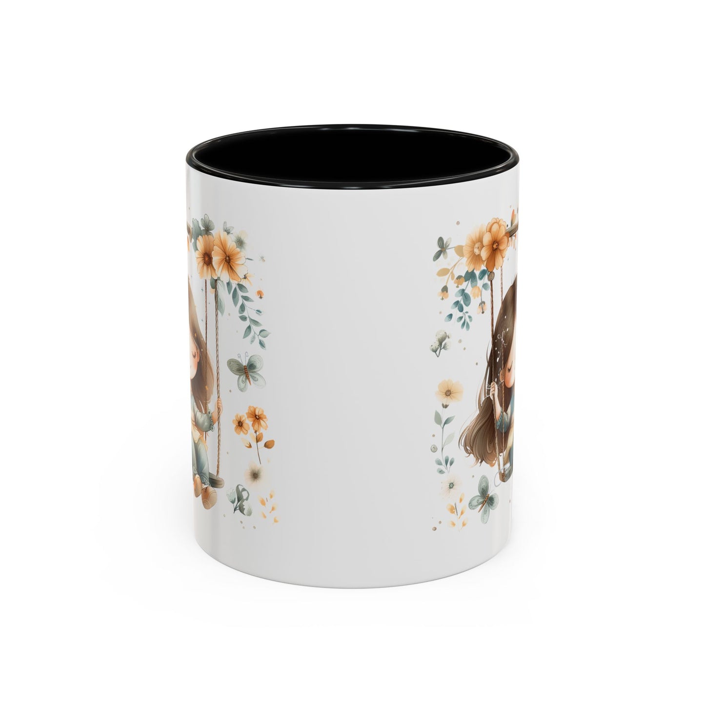 Whimsical Floral Swing Accent Coffee Mug, Cute Gift for Tea Lovers, Cozy Home Decor, Ideal for Birthdays, Mother’s Day, Girlfriend Gift