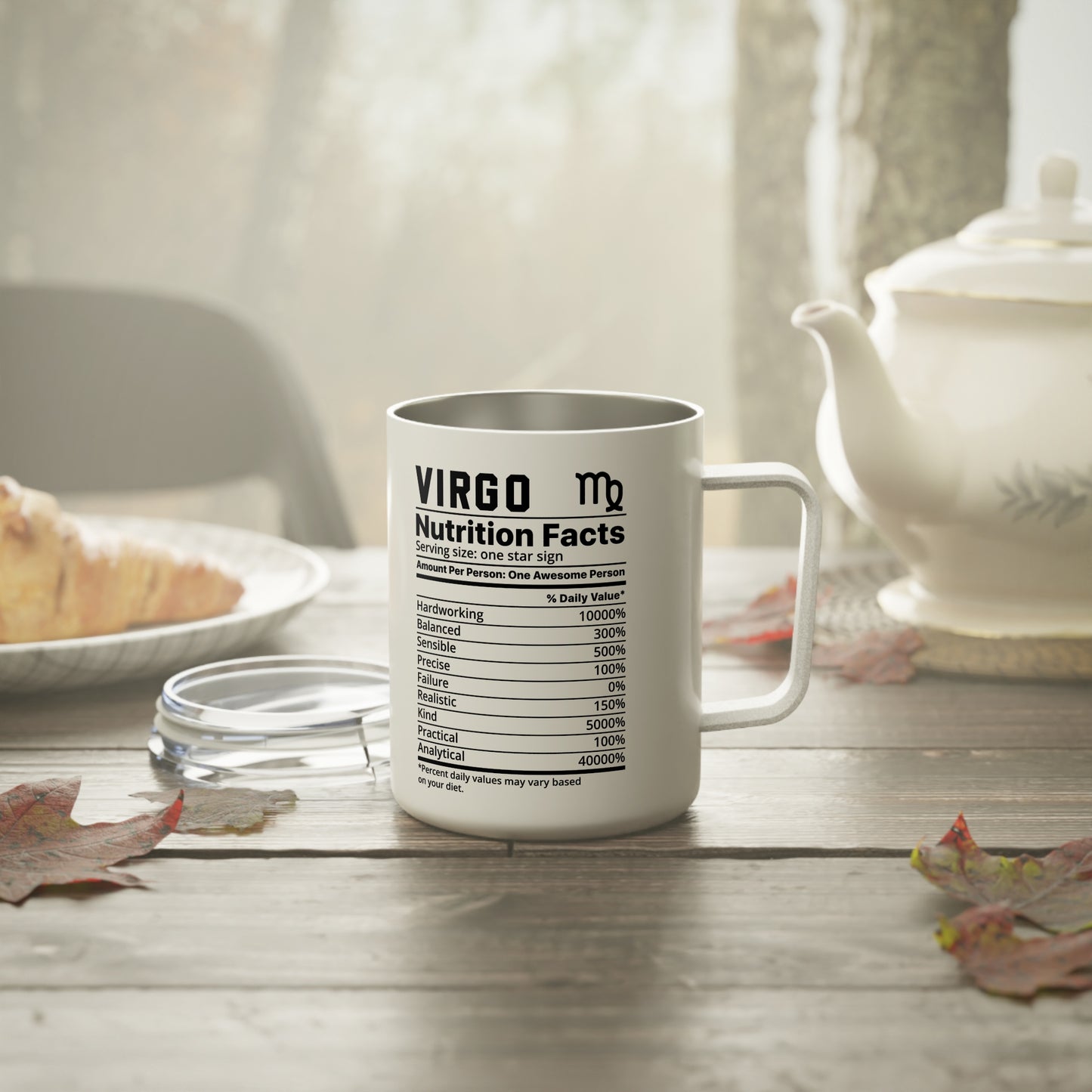 Creative Nutrition Facts Coffee Mug - 10oz Insulated Drinkware, Gift for Foodies, Kitchen Decor, Funny Coffee Mug, Unique Holiday Present