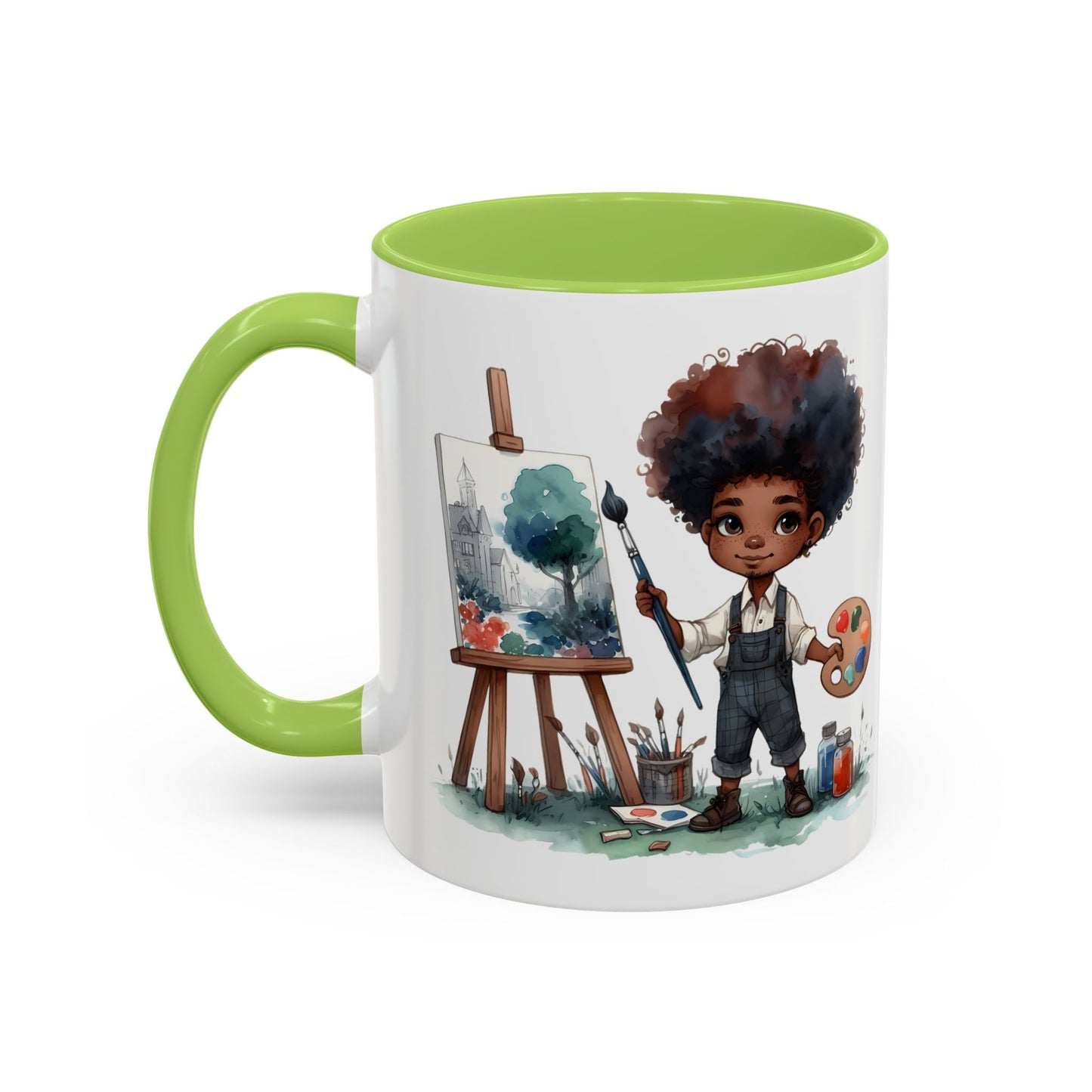 Creative Kid's Coffee Mug | Art Lover Gift | Black & White Accent Mug | Unique Art Design | Children's Art Decor | Fun Ceramic Cup