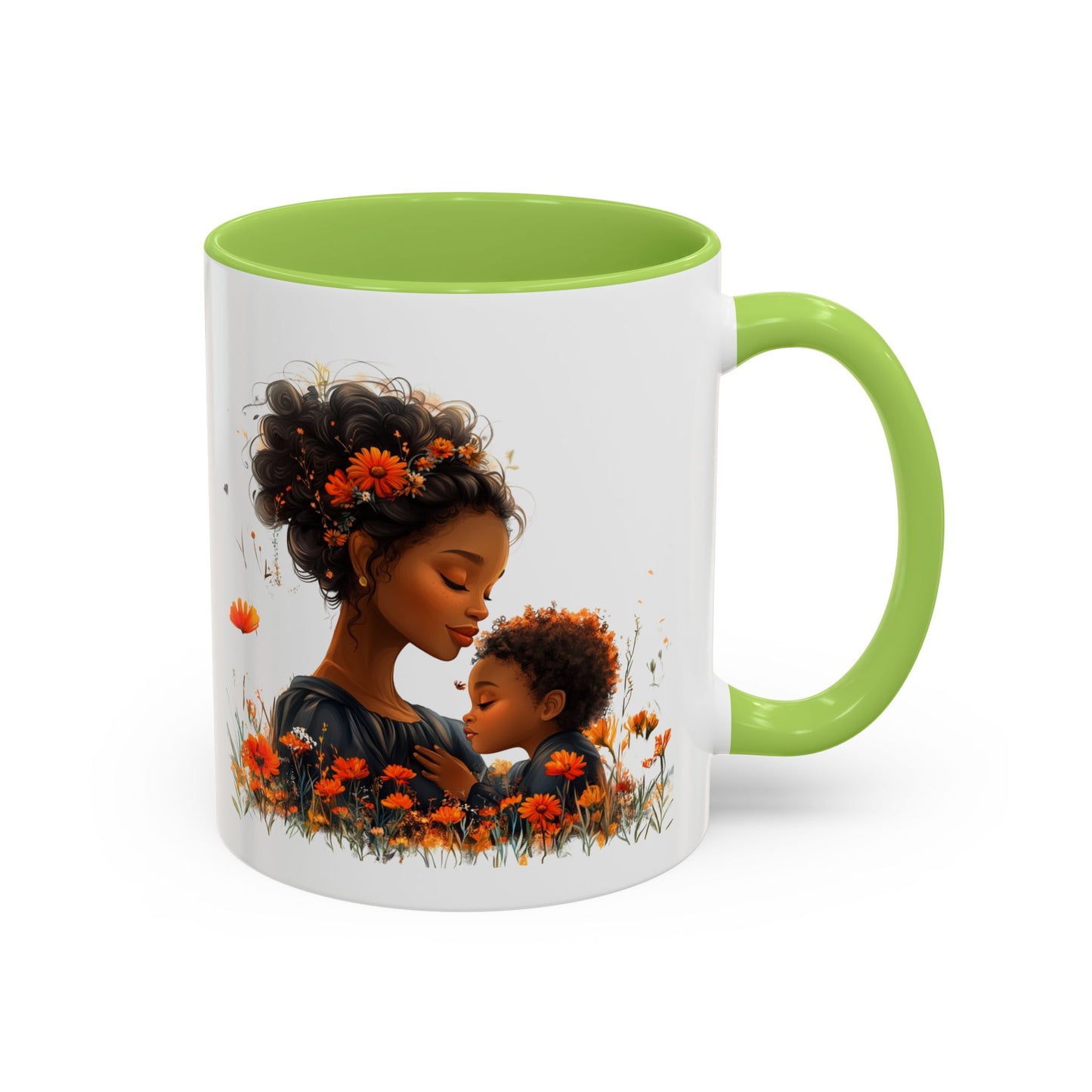 Floral Mom and Child Coffee Mug - Perfect Gift for Mother's Day, Family Moments, Tea Lover, Floral Decor, Kitchenware