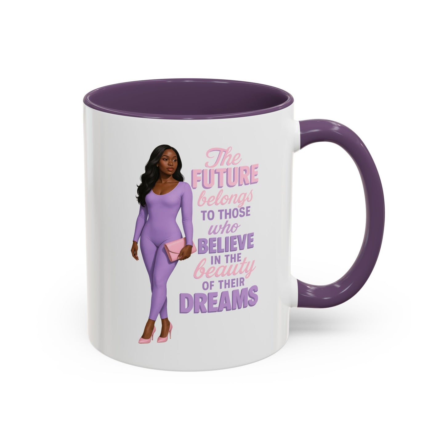 Inspirational Accent Coffee Mug - Motivational Gift for Dreamers, Home Office Decor, Encouragement Gift, Quote Cup