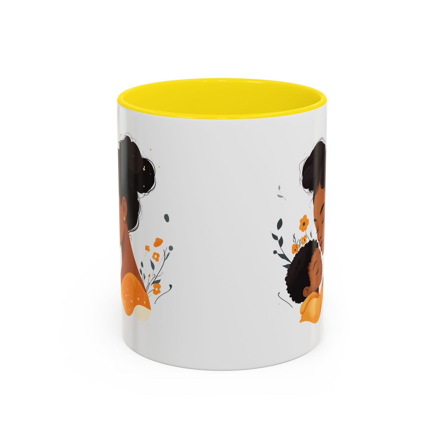 Mother and Child Accent Coffee Mug, Inspirational Drinkware, Gift for Mothers Day, Cute Family Mug, Cozy Coffee Cup, Loving Bond Mug