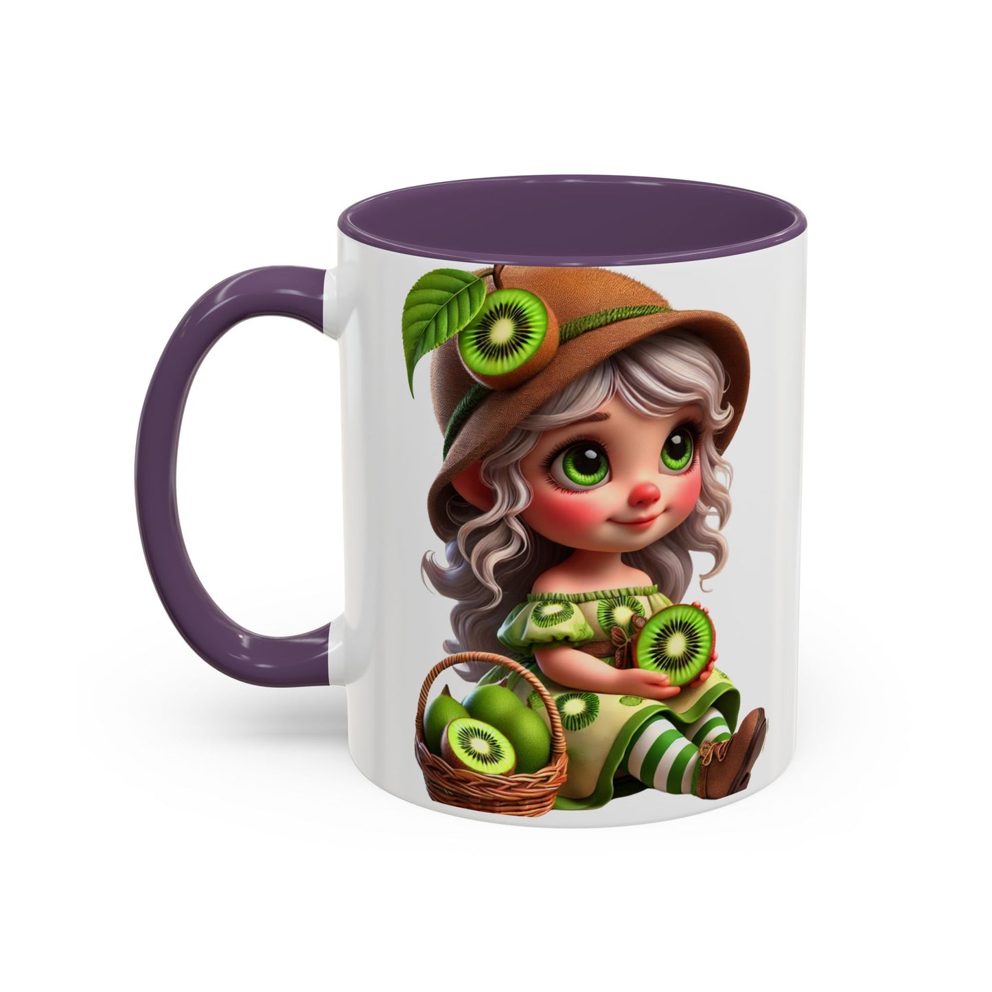 Whimsical Kiwi Accent Coffee Mug - Adorable Greenery Design for Nature Lovers