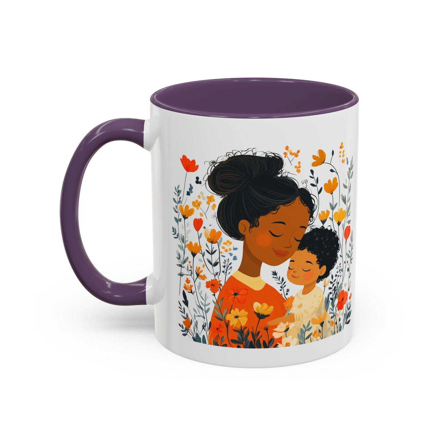 Floral Mama & Child Coffee Mug - Perfect for Mother's Day, Gift for Mom, Family Time, Cute Drinkware, Wellness, Friendship