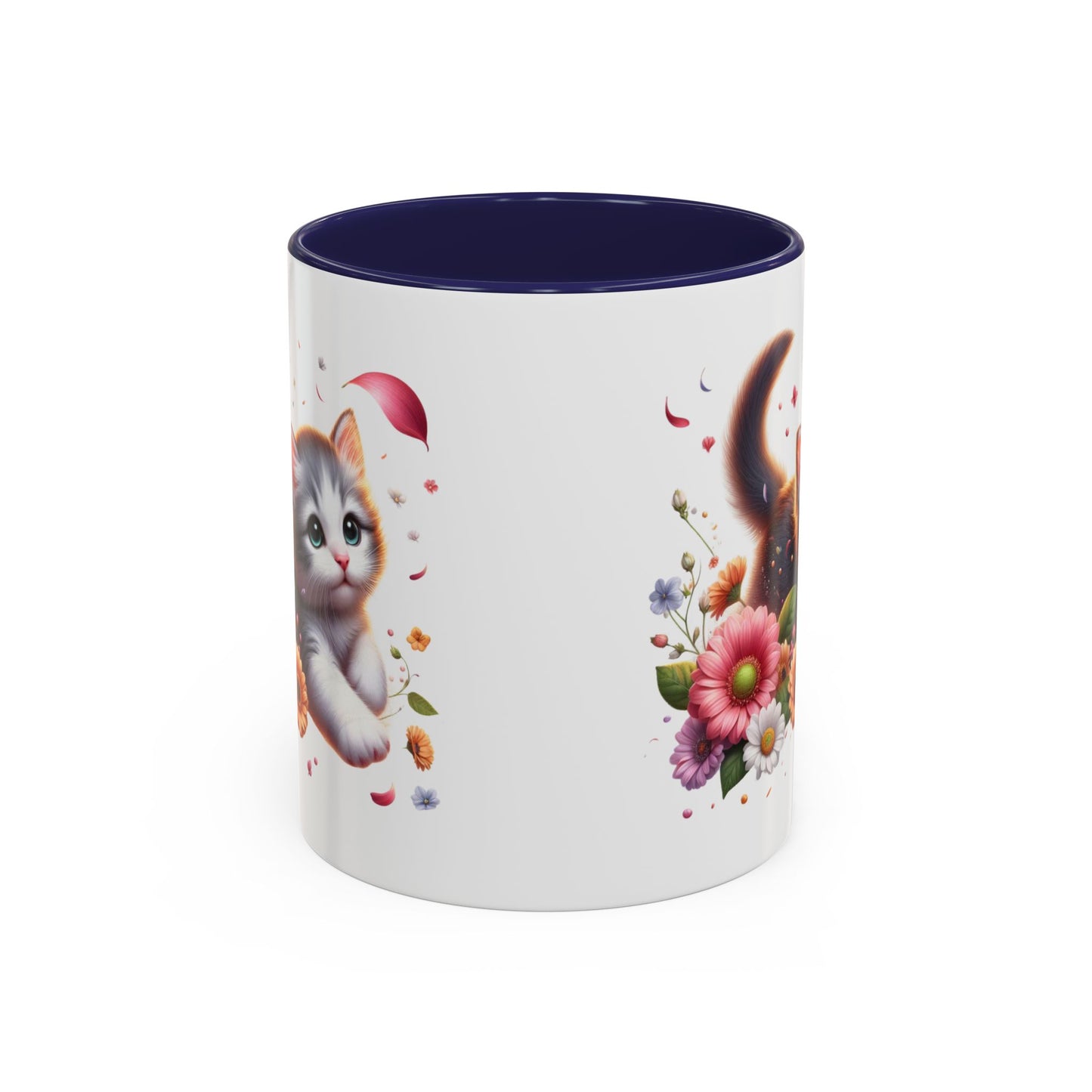 Whimsical Cat Coffee Mug | Cute Pet Lovers Gift | Floral Design | 11 & 15oz | Perfect for Birthdays, Anniversaries, Cat Enthusiasts