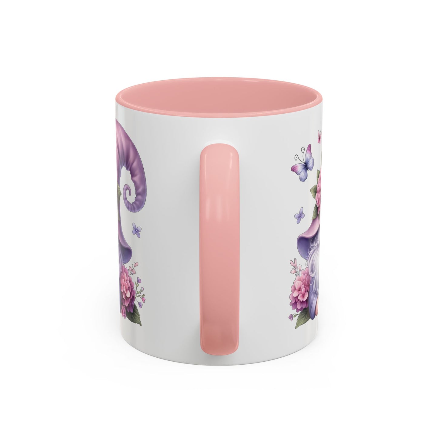 Gnome Floral Accent Coffee Mug, Cute Gnome Mug, Gift for Garden Lovers, Mother's Day Coffee Cup, Spring Decor, Personalized Mug