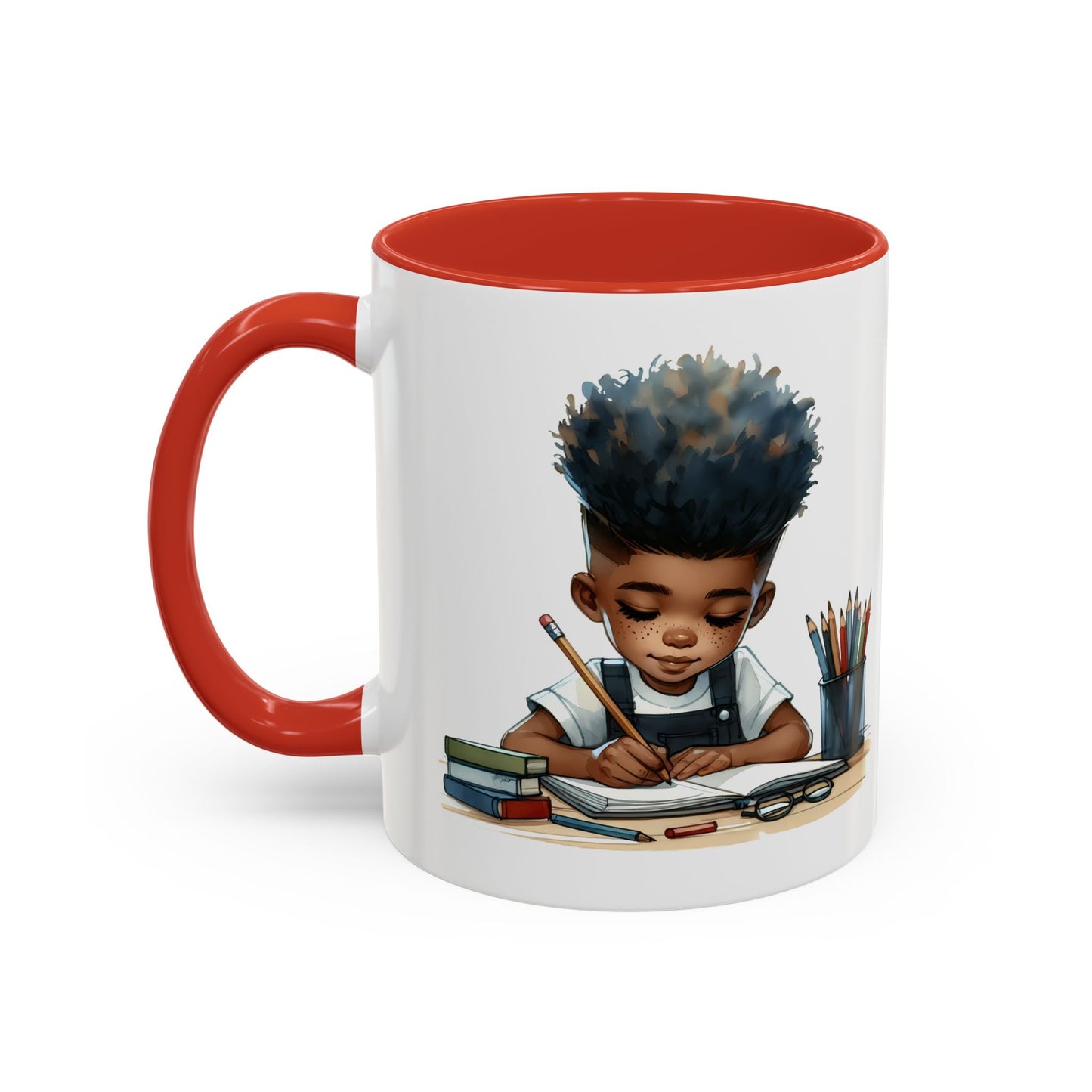 Creative Kids Coffee Mug, Black Accent Mug, Cute Student Gift, Kids Artwork Mug, Back-to-School Coffee Cup, Educational Gift Idea