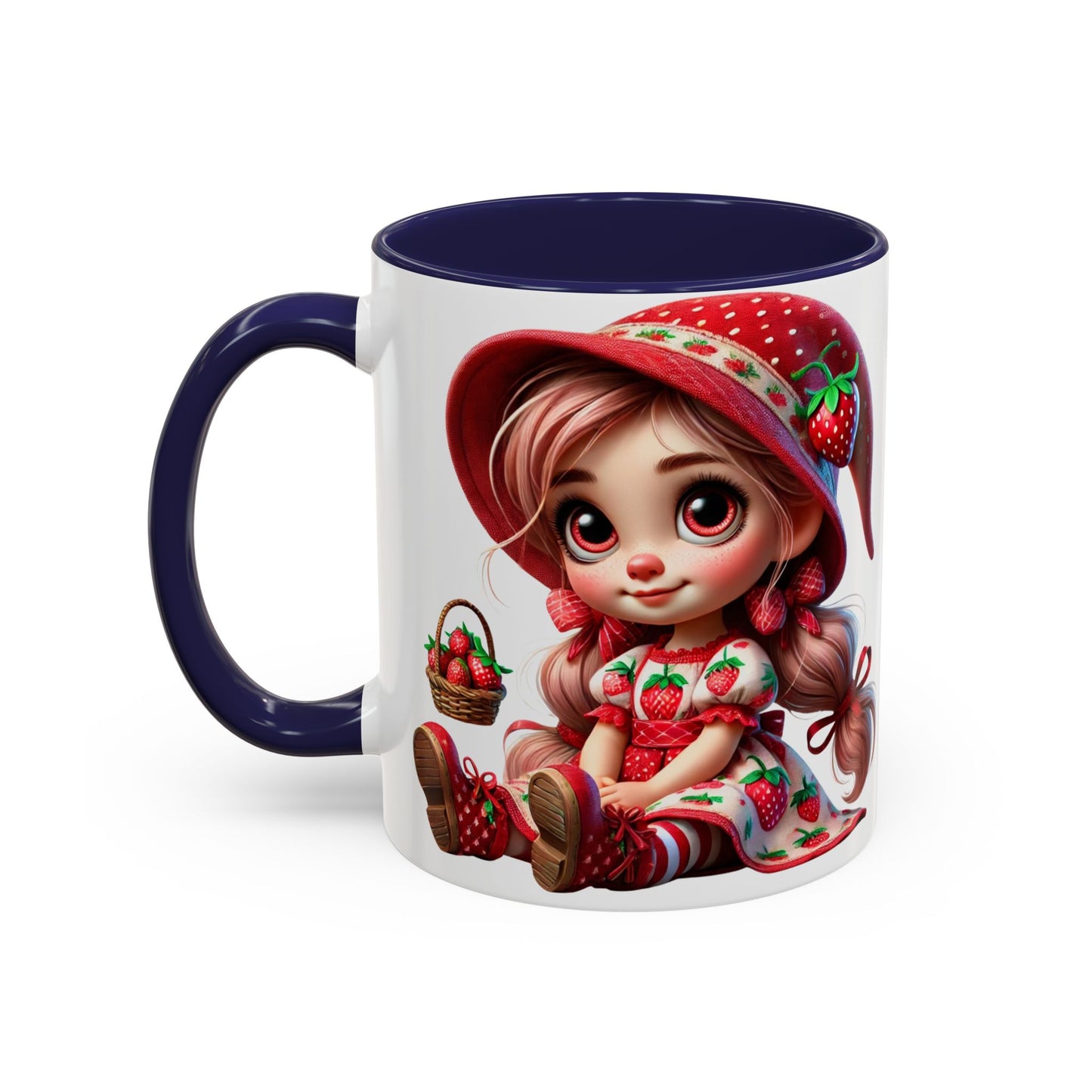 Cute Strawberry Girl Coffee Mug - 11 & 15 oz Accent Mugs for Tea Lovers