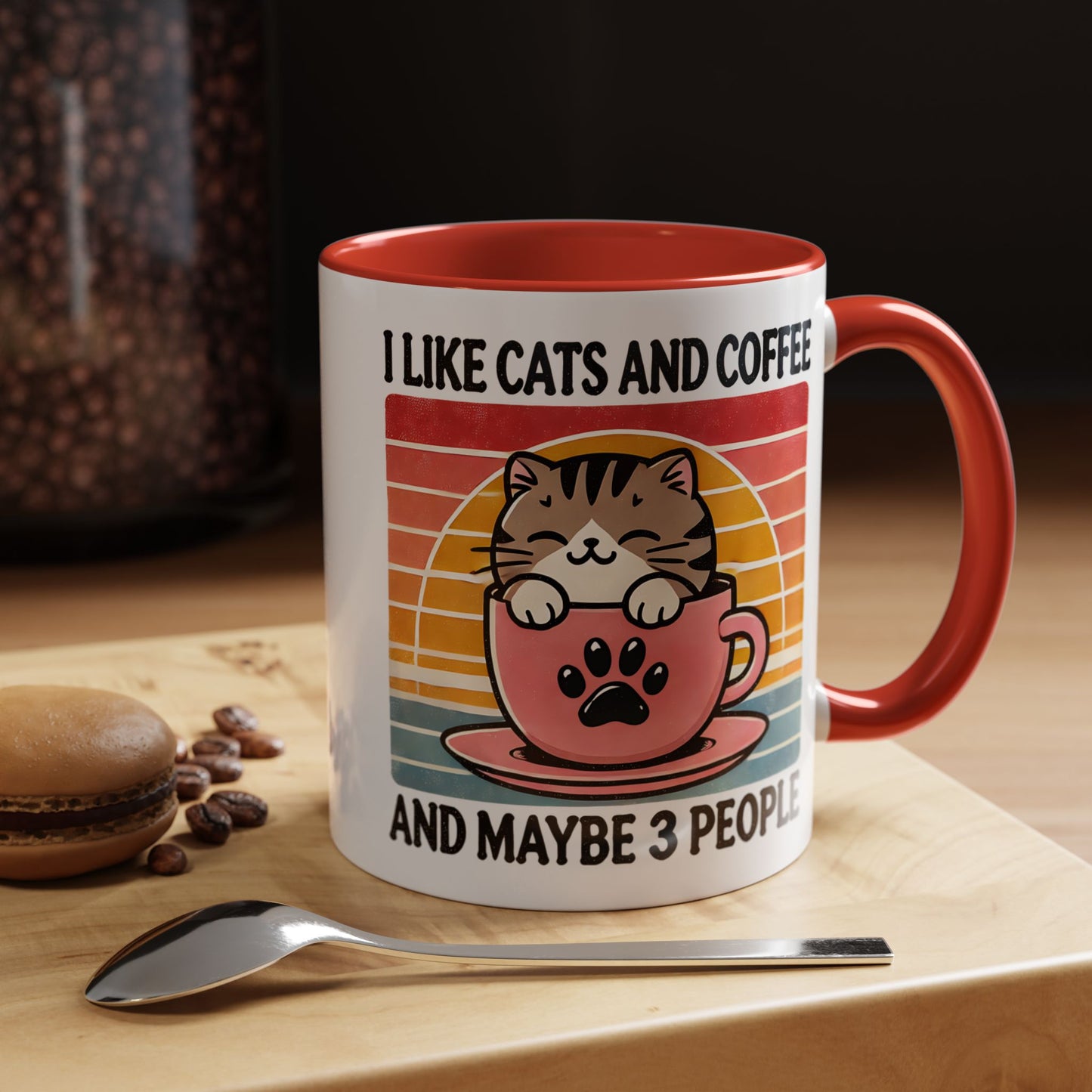 Cute Cat Coffee Mug, Cat Lover Gift, Coffee Lover Mug, Fun Pet Mug, Pet Owner Gifts