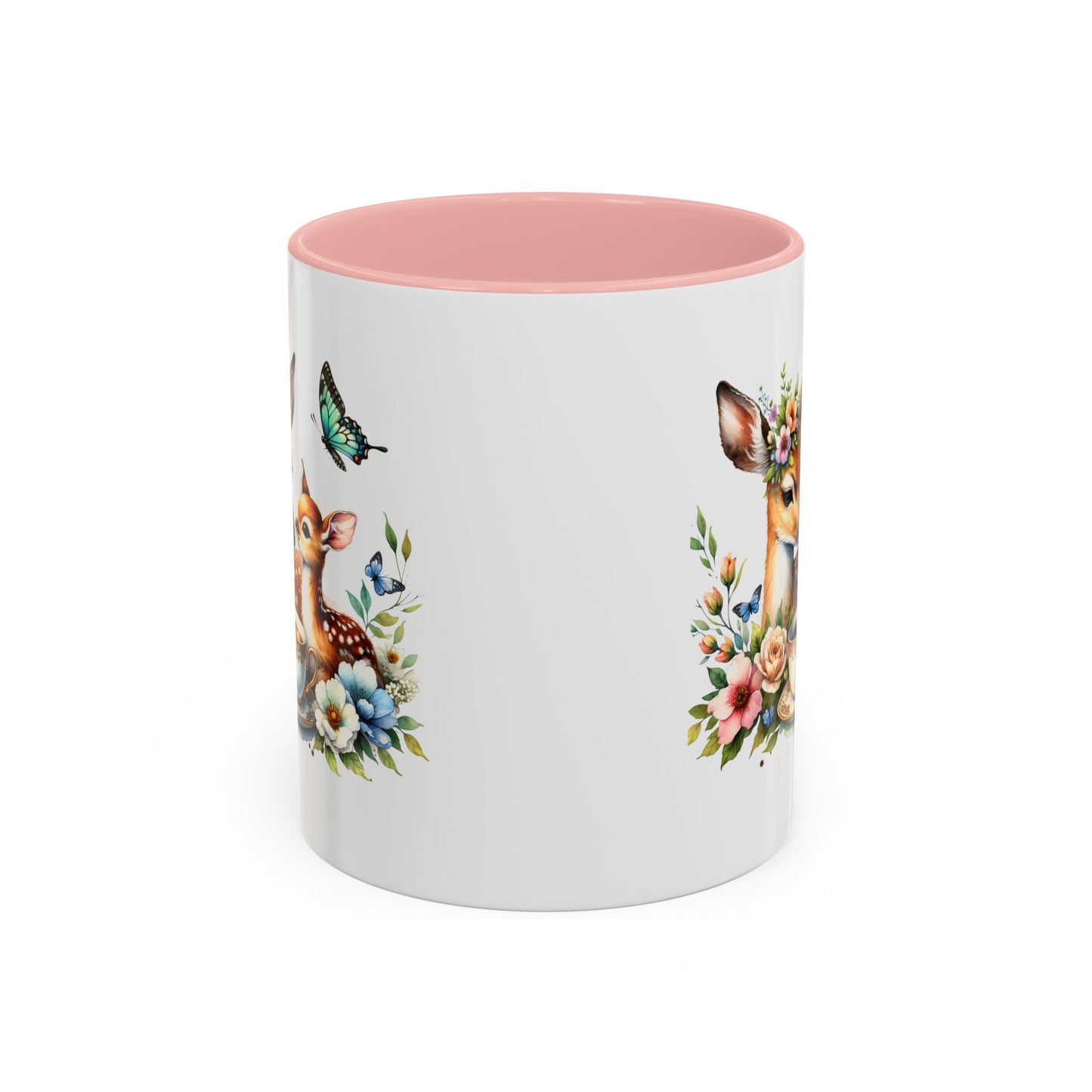 Charming Forest Friends Mug, Gift for Nature Lovers, Cute Coffee Mug, Deer and Floral Design, Mother's Day Present