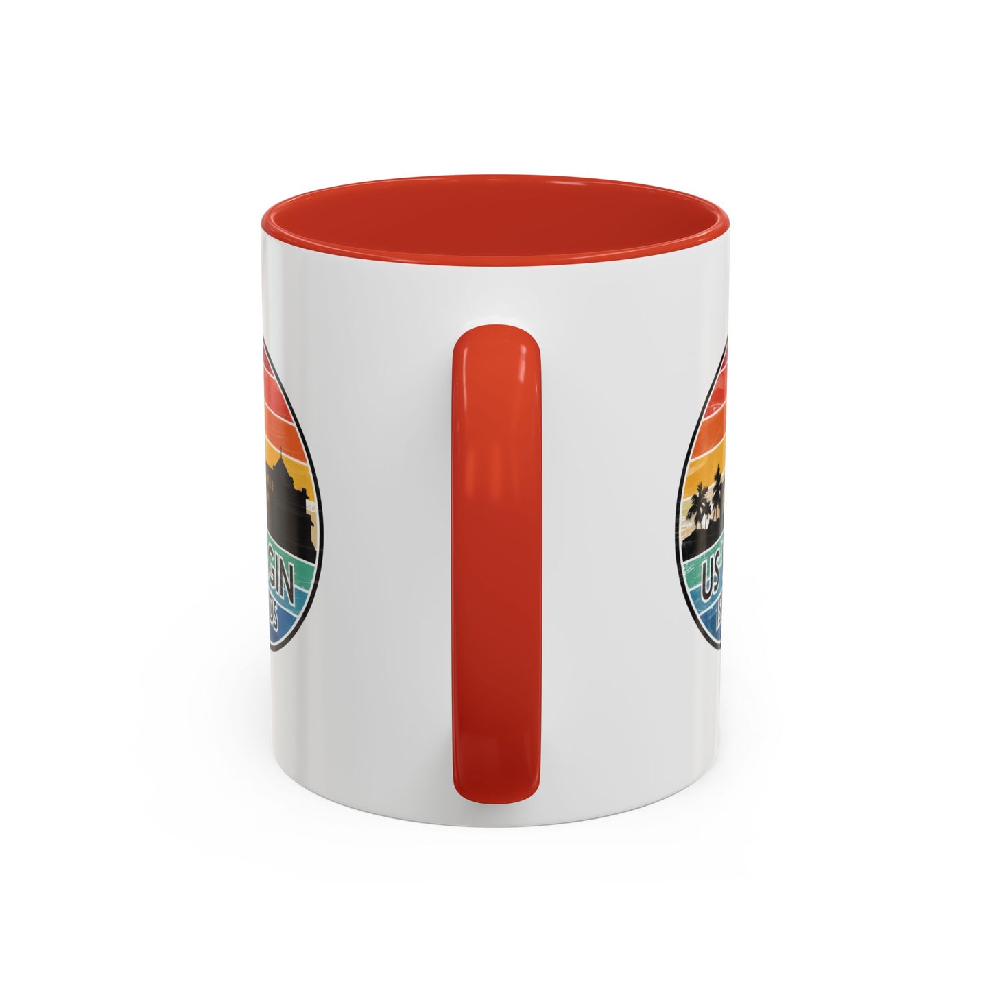 Tropical Landscape Coffee Mug, US Virgin Islands Mug, Travel Souvenir Cup, Beach Lover Gift, Vacation Keepsake, Colorful Accent Mug