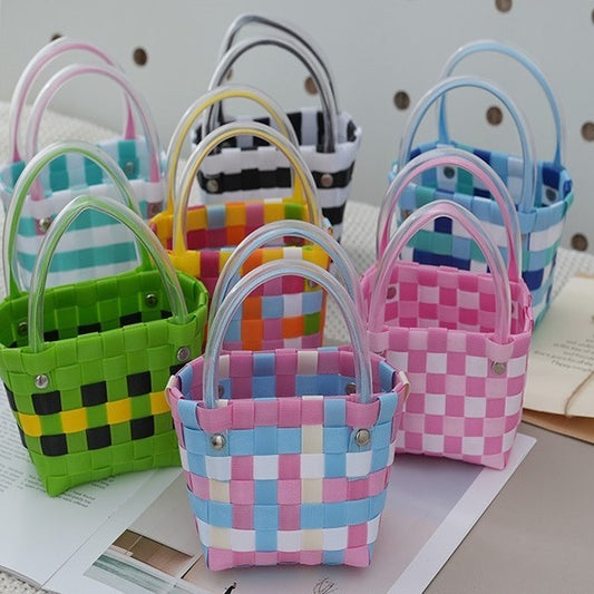 Ins Style Portable Small Square Bag Woven