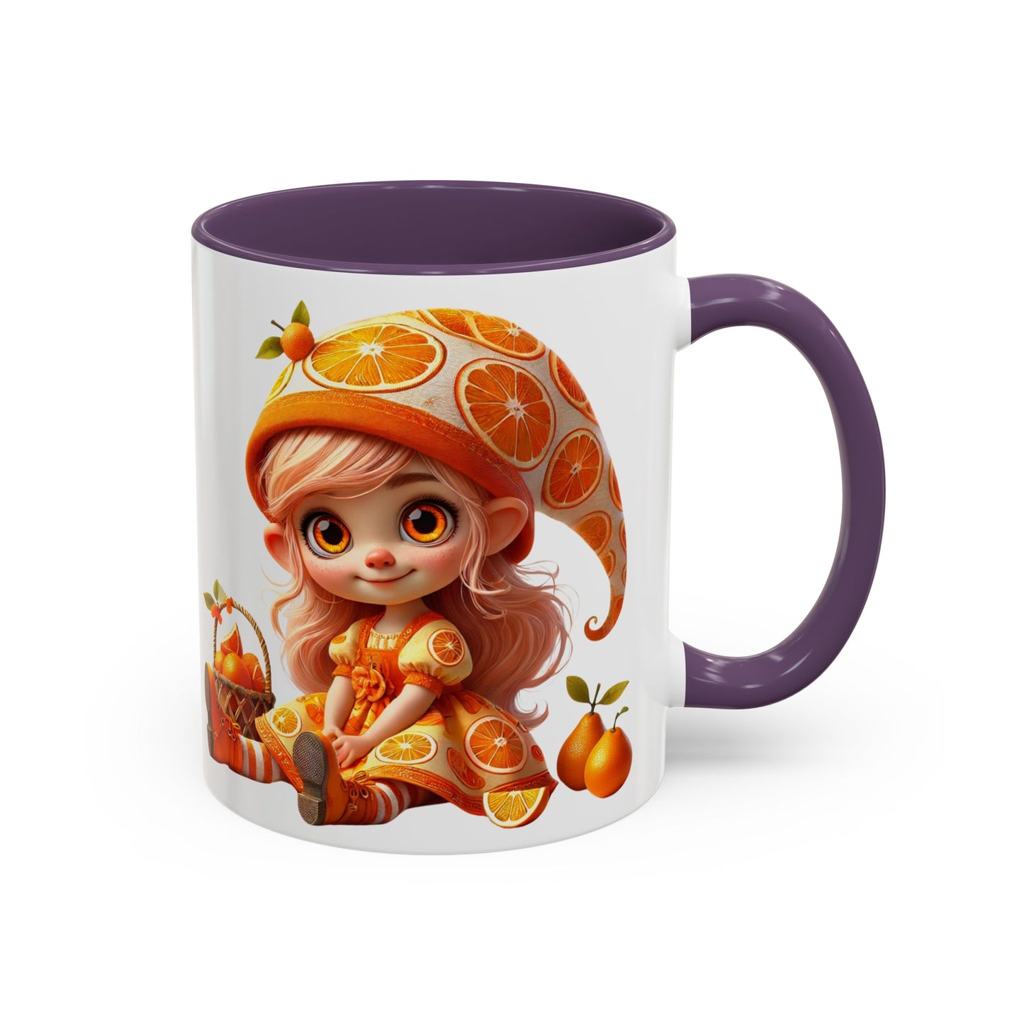Whimsical Orange-Themed Coffee Mug, Cute Ceramic Cup for Fruit Lovers, Ideal Gift for Halloween, Birthdays, and Orange Enthusiasts
