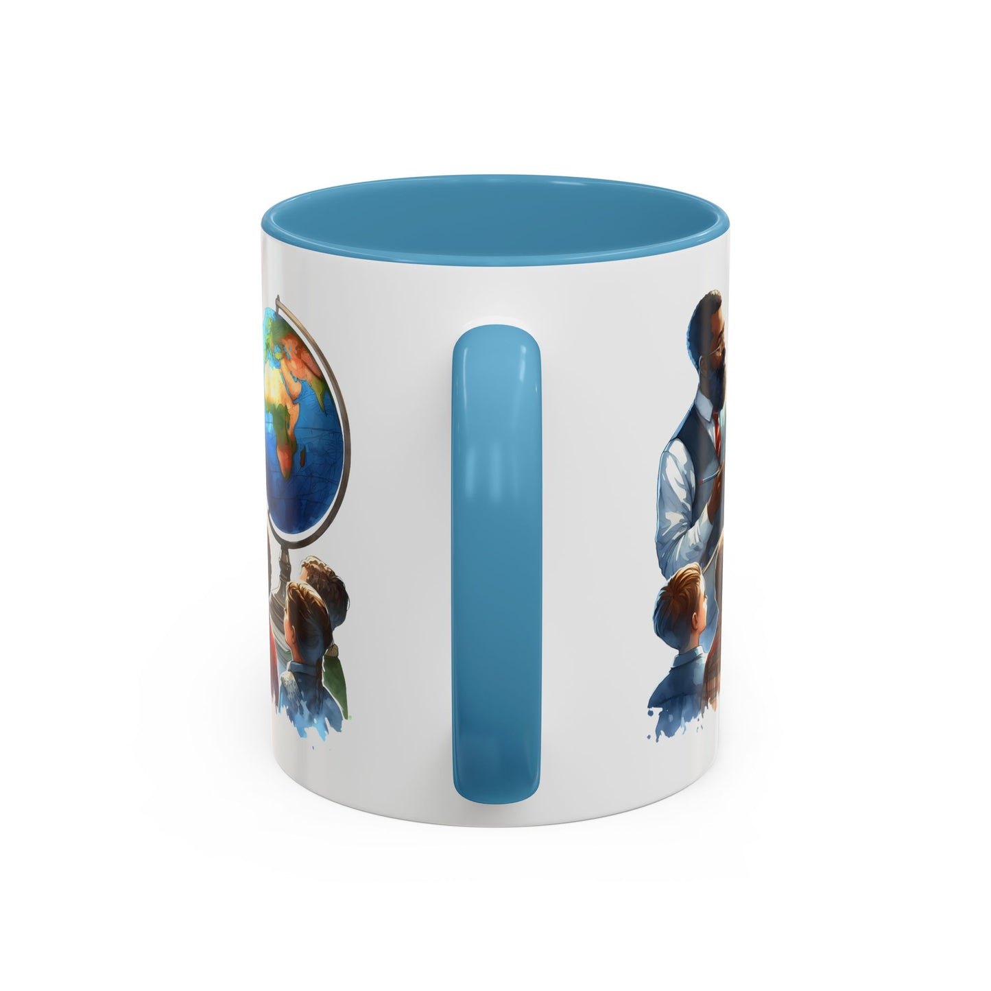 World Teacher Accent Coffee Mug - Inspiring Gift for Educators, Classroom Decor, Study Sessions, Teacher Appreciation, Travel Enthusiasts