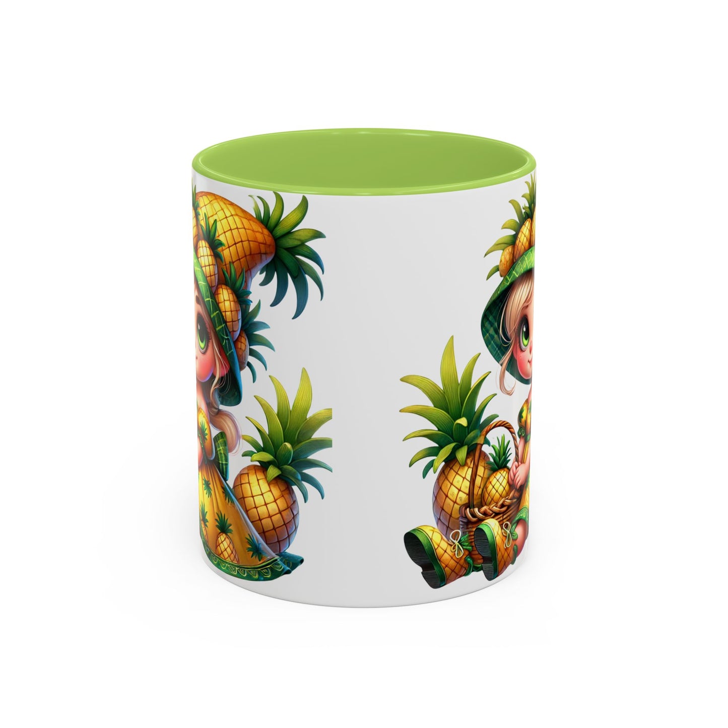 Pineapple Paradise Accent Coffee Mug - Cute Tropical Design, 11oz & 15oz