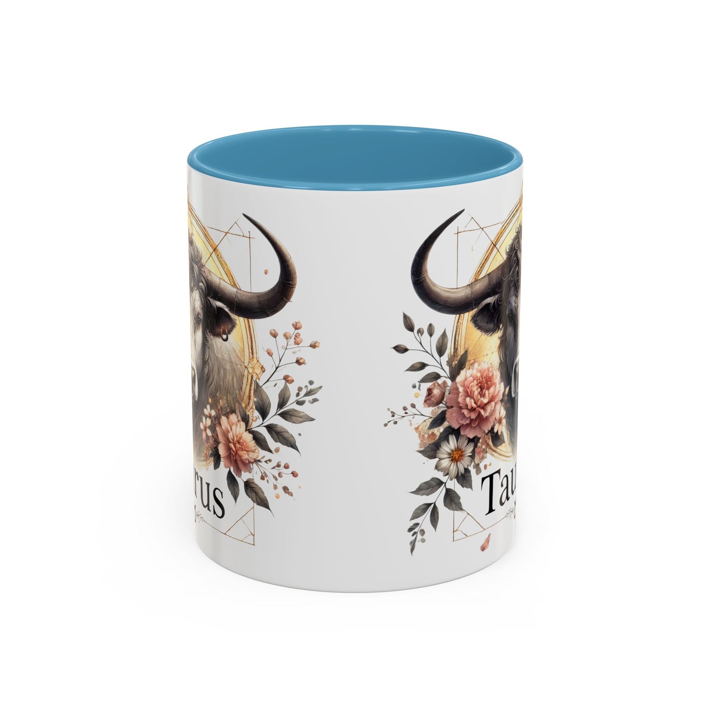 Taurus Floral Accent Coffee Mug | Astrology Gift for Taurus Fans | Office, Birthday, Zodiac Decor, Personalized Mug, Home & Kitchen