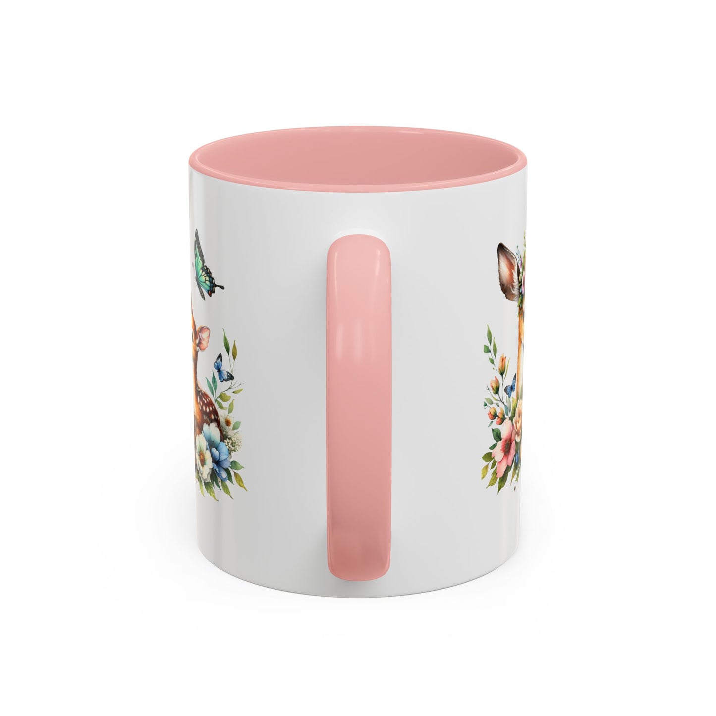 Charming Forest Friends Mug, Gift for Nature Lovers, Cute Coffee Mug, Deer and Floral Design, Mother's Day Present