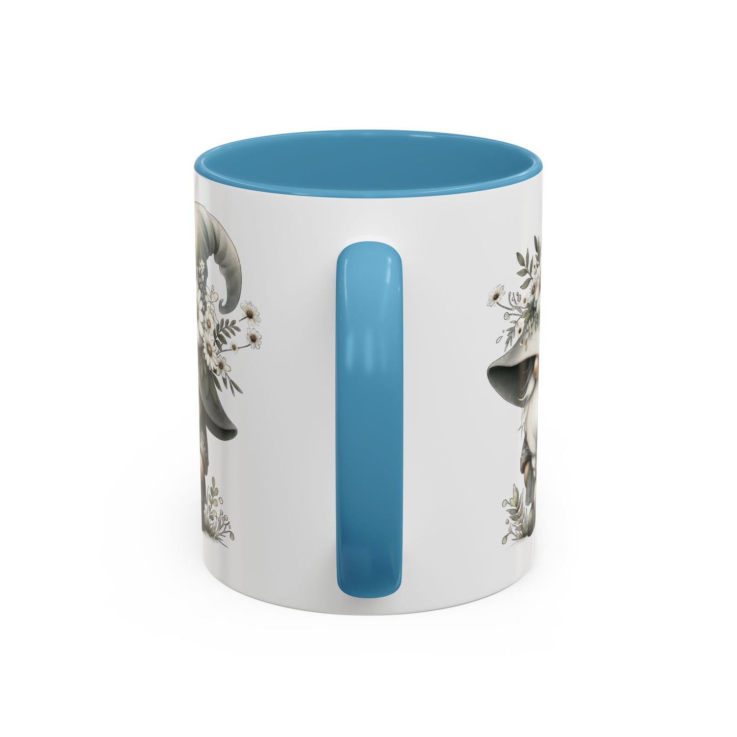 Whimsical Gnome Coffee Mug, Cute Floral Mug, Gift for Garden Lovers, Accent Mug for Coffee, Tea, and Hot Cocoa