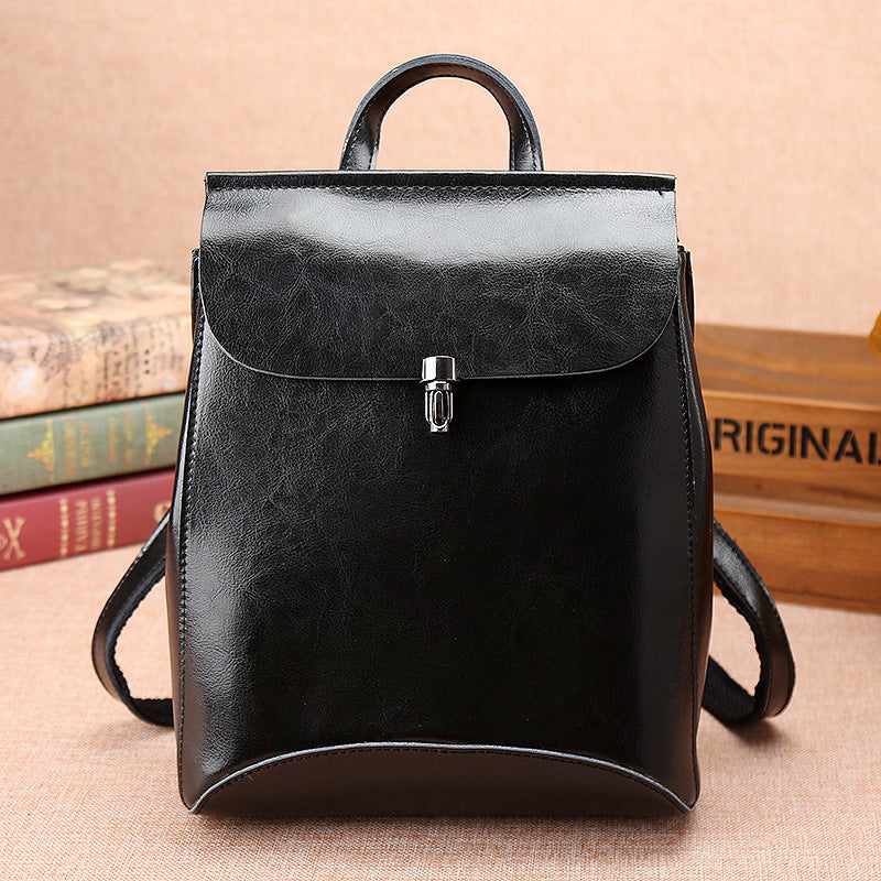 Vintage fashion leather large capacity travel backpack