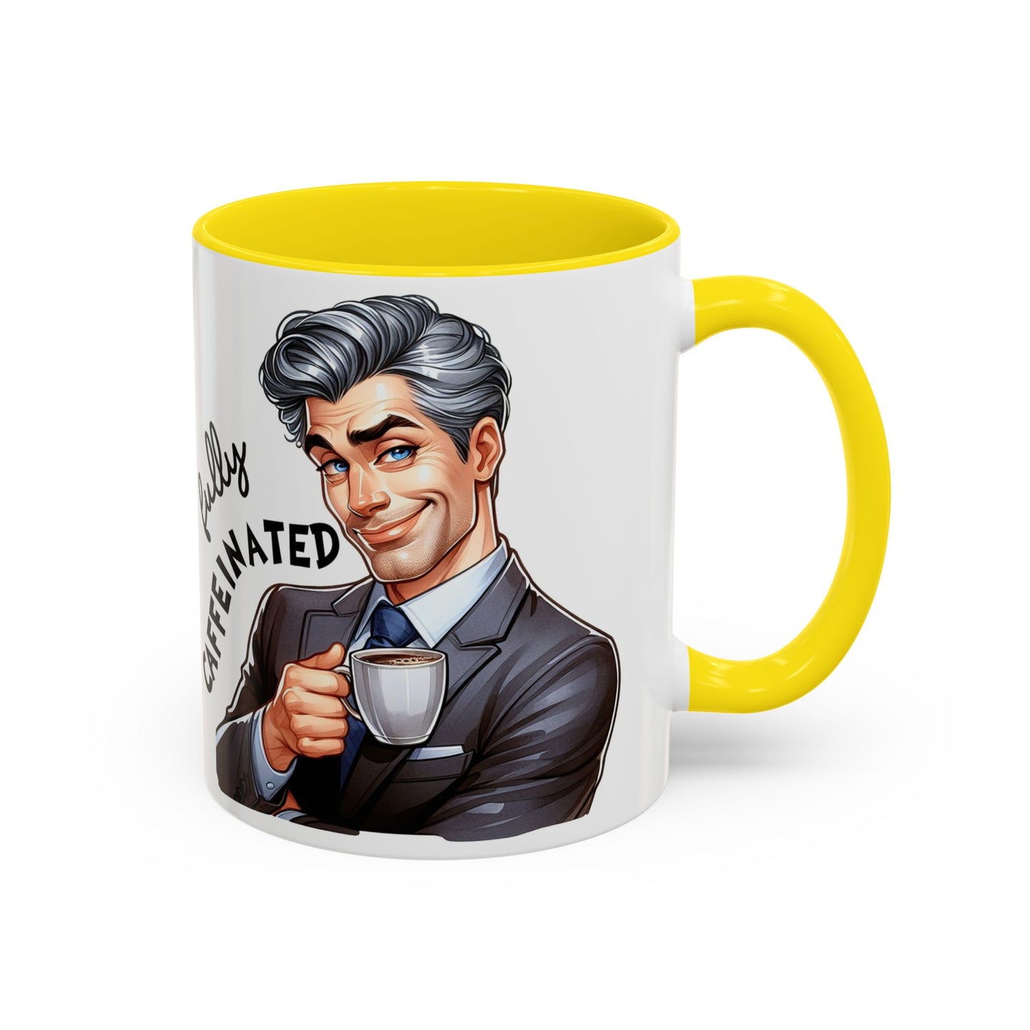 Caffeinated Accent Coffee Mug, Fun Gift for Coffee Lovers, Unique Mug for Home Office, Cool Drinkware for All Occasions!