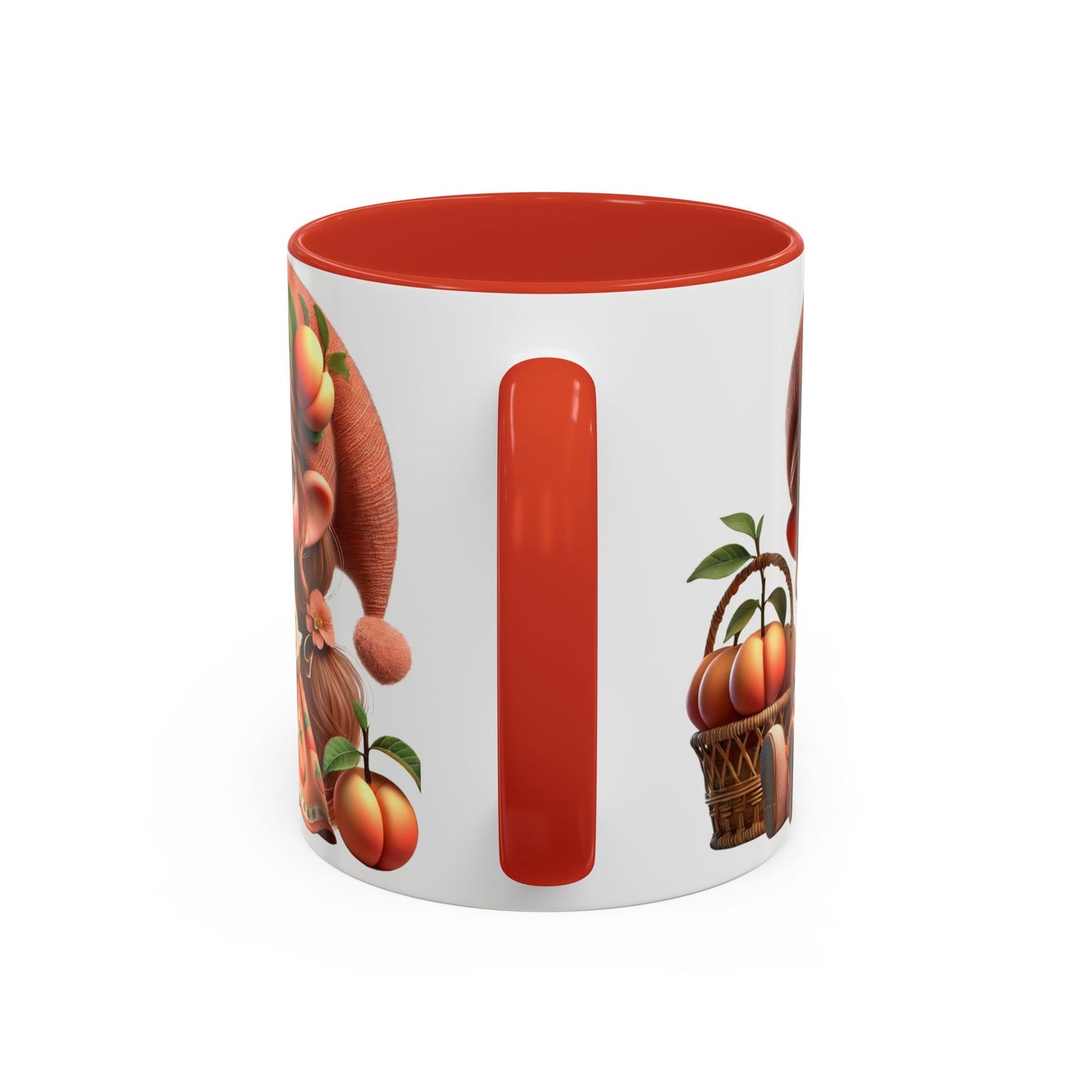 Cute Peach Character Accent Coffee Mug - Ideal for Cozy Mornings