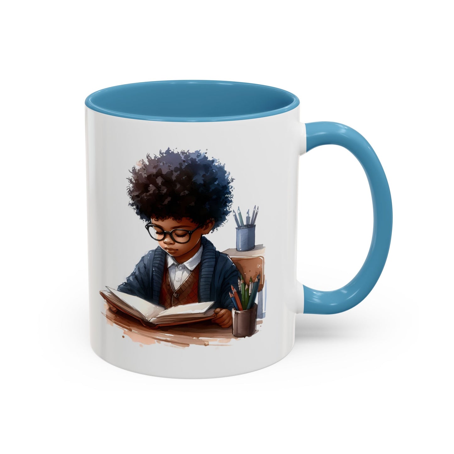 Studious Kid Accent Coffee Mug | Reading Gift for Book Lovers | Unique Office Decor | Fun Drinkware | Educational Present