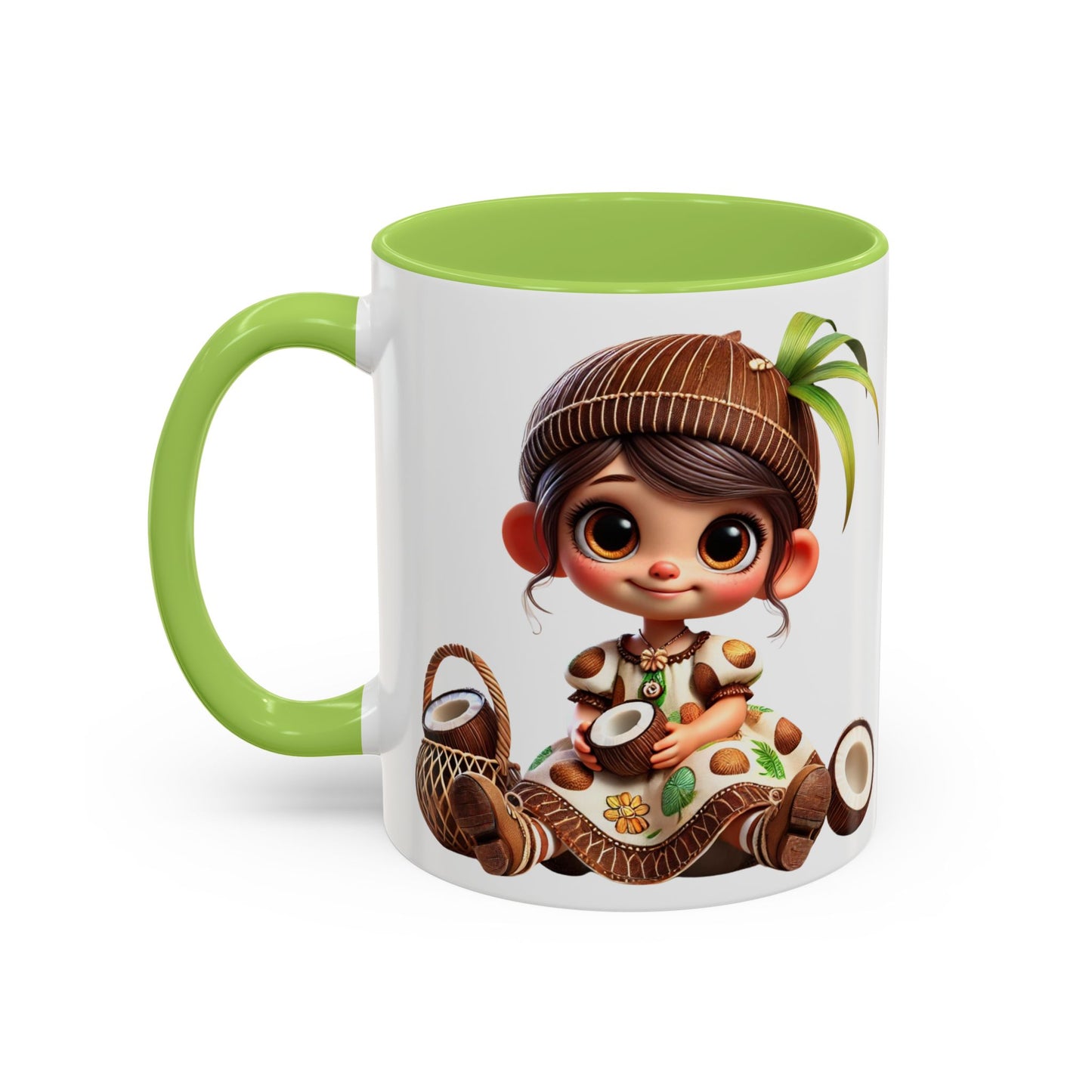 Whimsical Coconut Character Coffee Mug - 11oz & 15oz