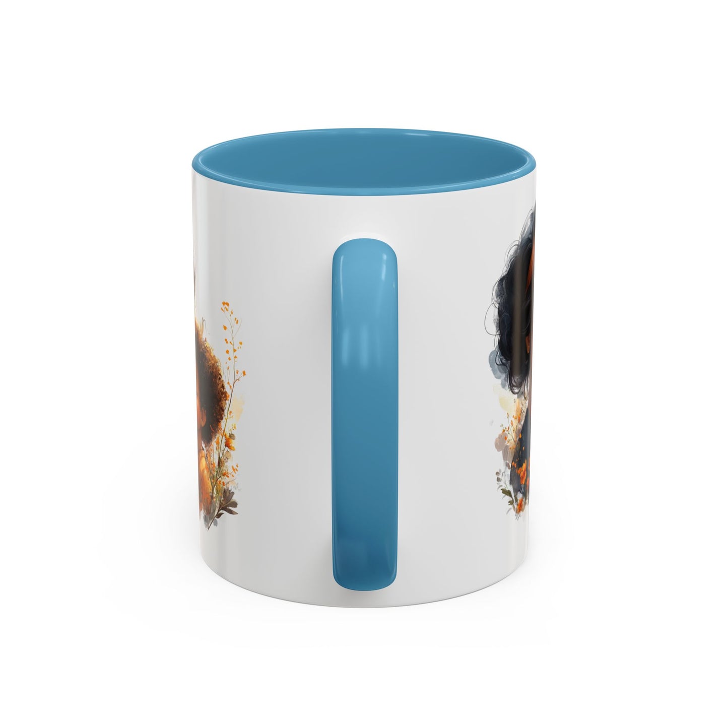 Vibrant Floral Mama & Child Coffee Mug, Black Handle Tea Cup, Perfect Gift for Moms, Cute Nursery Décor, Inspirational Homeware