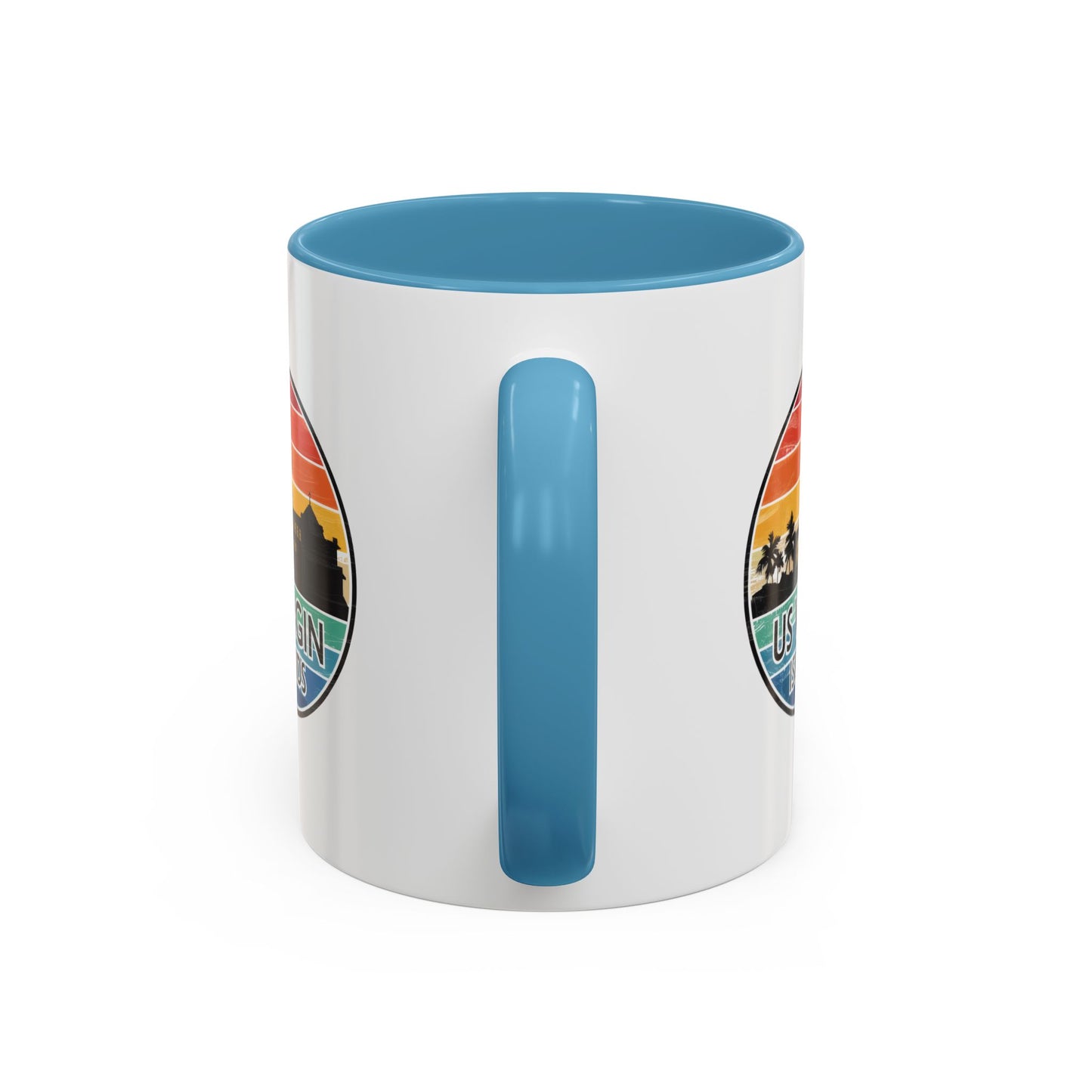 Tropical Landscape Coffee Mug, US Virgin Islands Mug, Travel Souvenir Cup, Beach Lover Gift, Vacation Keepsake, Colorful Accent Mug