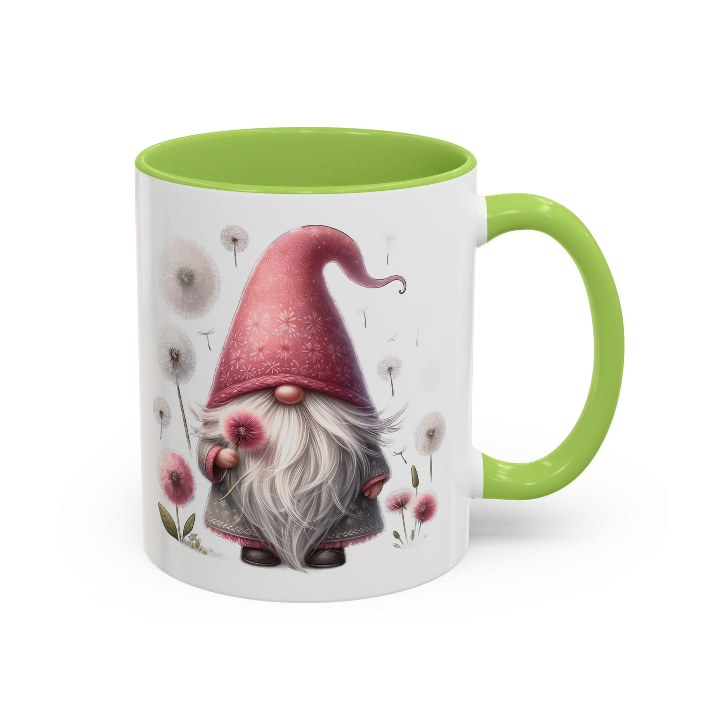 Whimsical Gnome Coffee Mug, Cute Coffee Cups for Home, Unique Gift for Gnome Lovers, Floral Gnome Mug for Birthdays, Spring Décor
