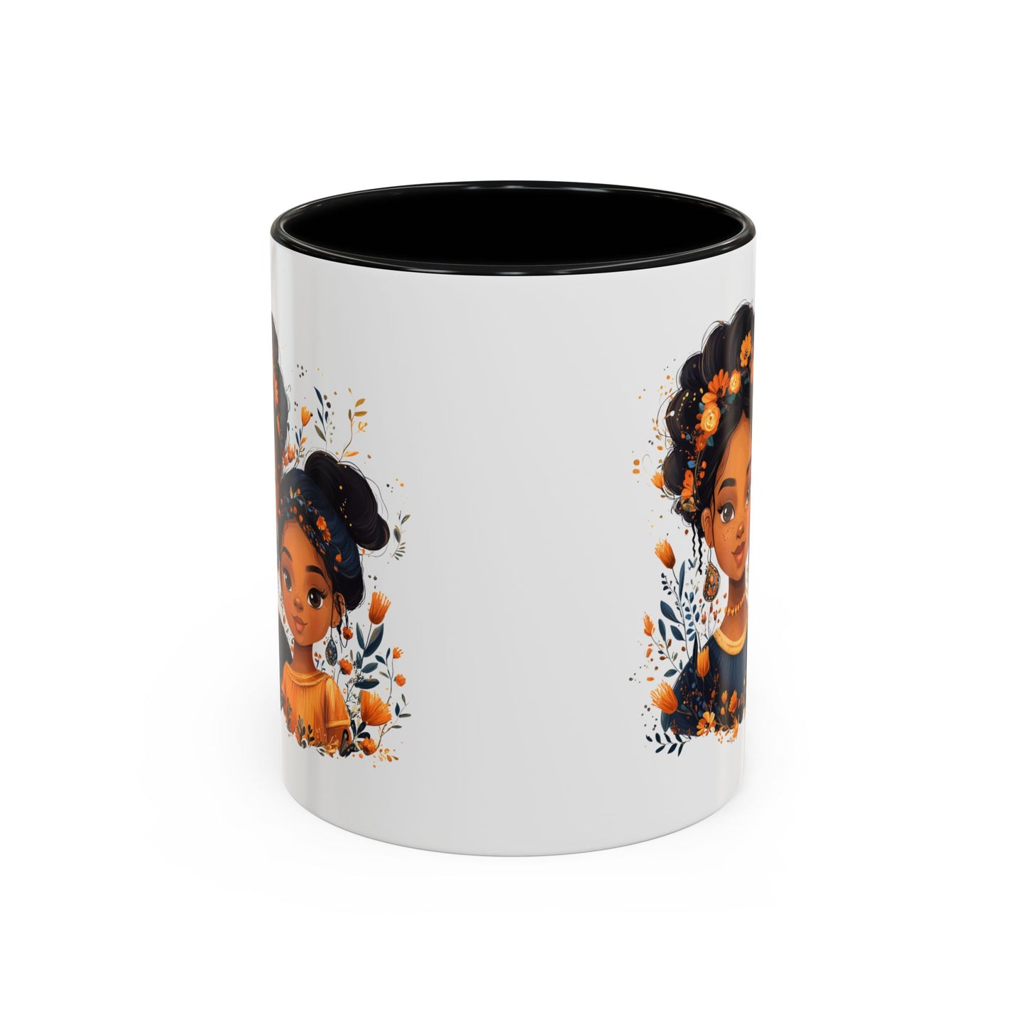 Cute Floral Accent Mug for Coffee Lovers, Gift for Moms, Family Bonding, Fall Decor, Unique Tea Mug