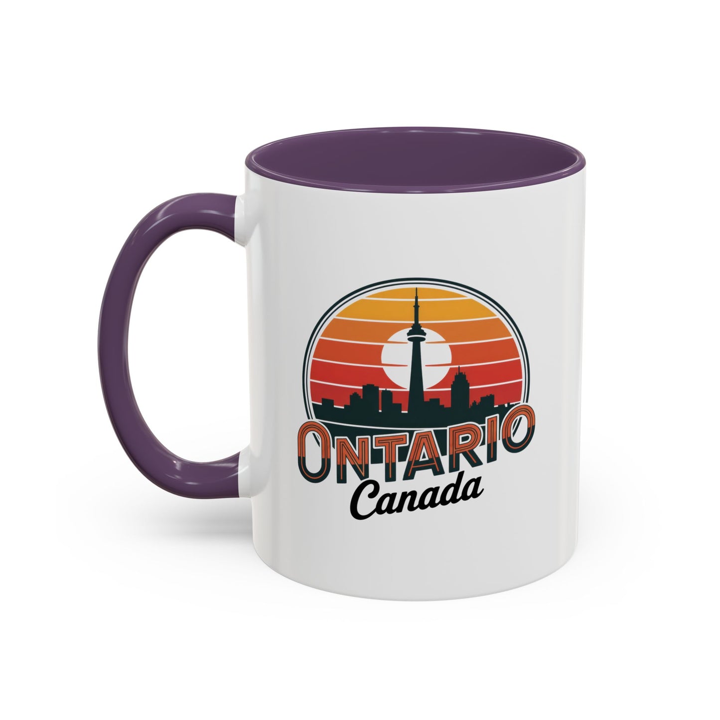 Ontario Skyline Accent Coffee Mug, Retro Travel Mug, Gift for Coffee Lovers, Ontario Souvenir, Unique Kitchen Decor