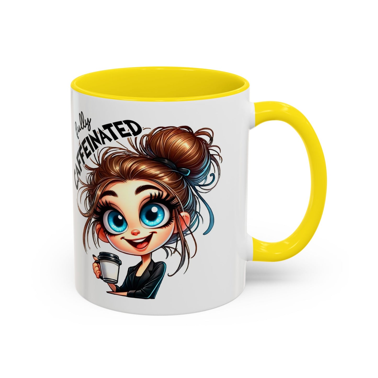 Cute Caffeinated Coffee Mug, Fun Gift for Coffee Lovers, Cute Mug for Home Office, Perfect for Birthdays, Holidays, Relaxation