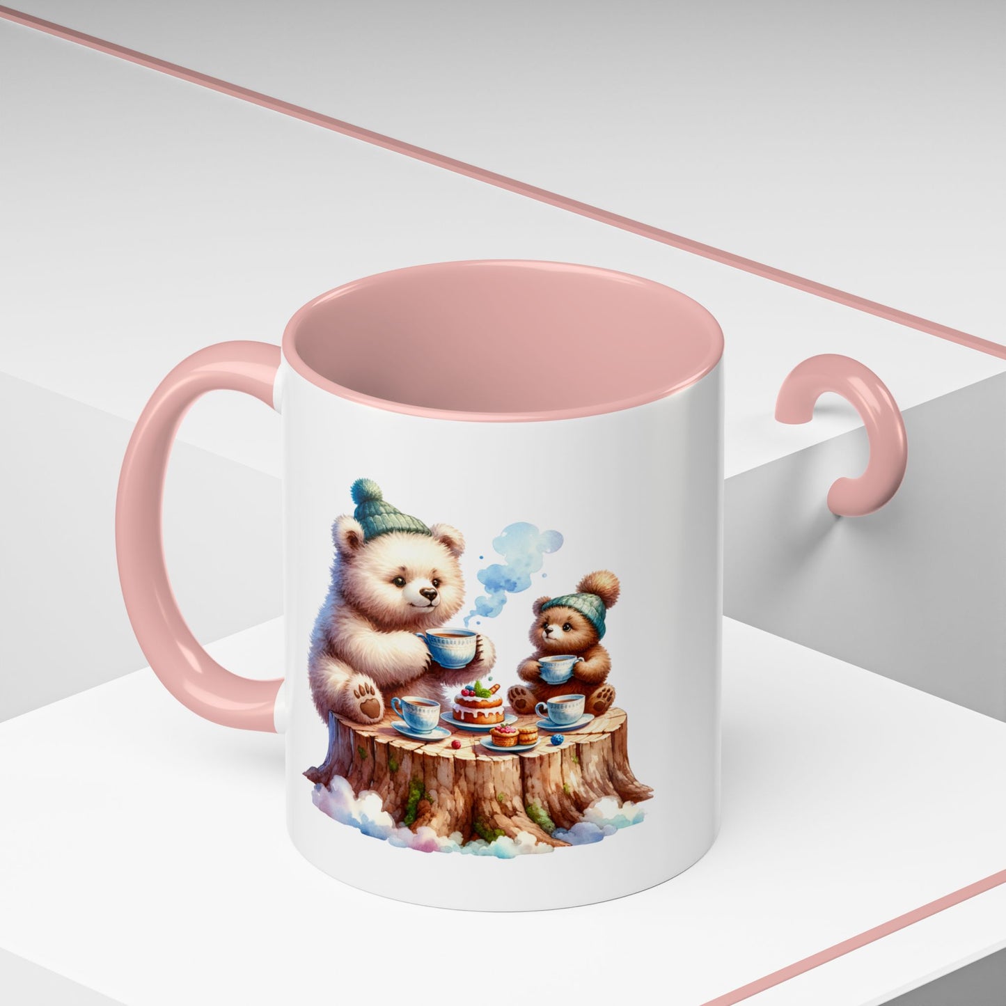 Whimsical Bear Tea Party Mug | Cute Animal Lover Coffee Cup, Gift for Kids, Nursery Decor, Birthday, Holiday Essentials