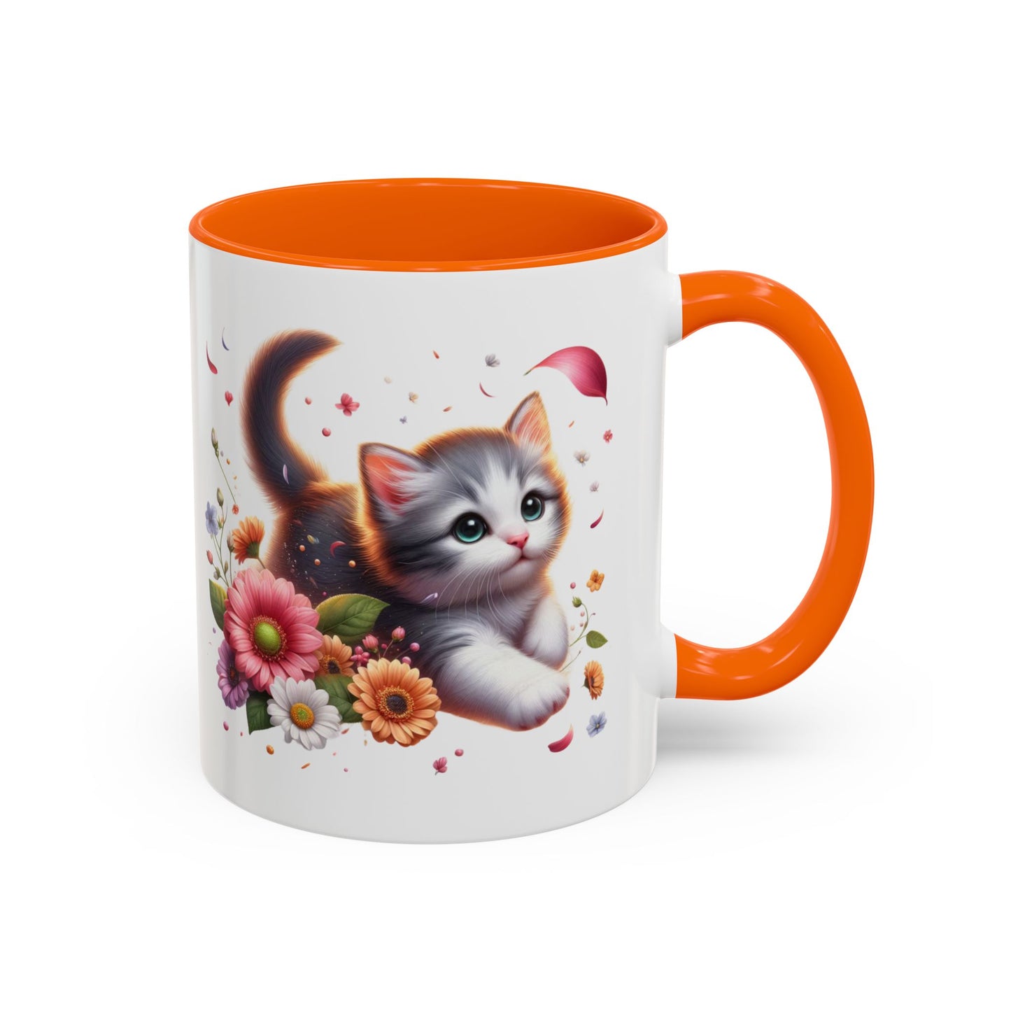 Whimsical Cat Coffee Mug | Cute Pet Lovers Gift | Floral Design | 11 & 15oz | Perfect for Birthdays, Anniversaries, Cat Enthusiasts