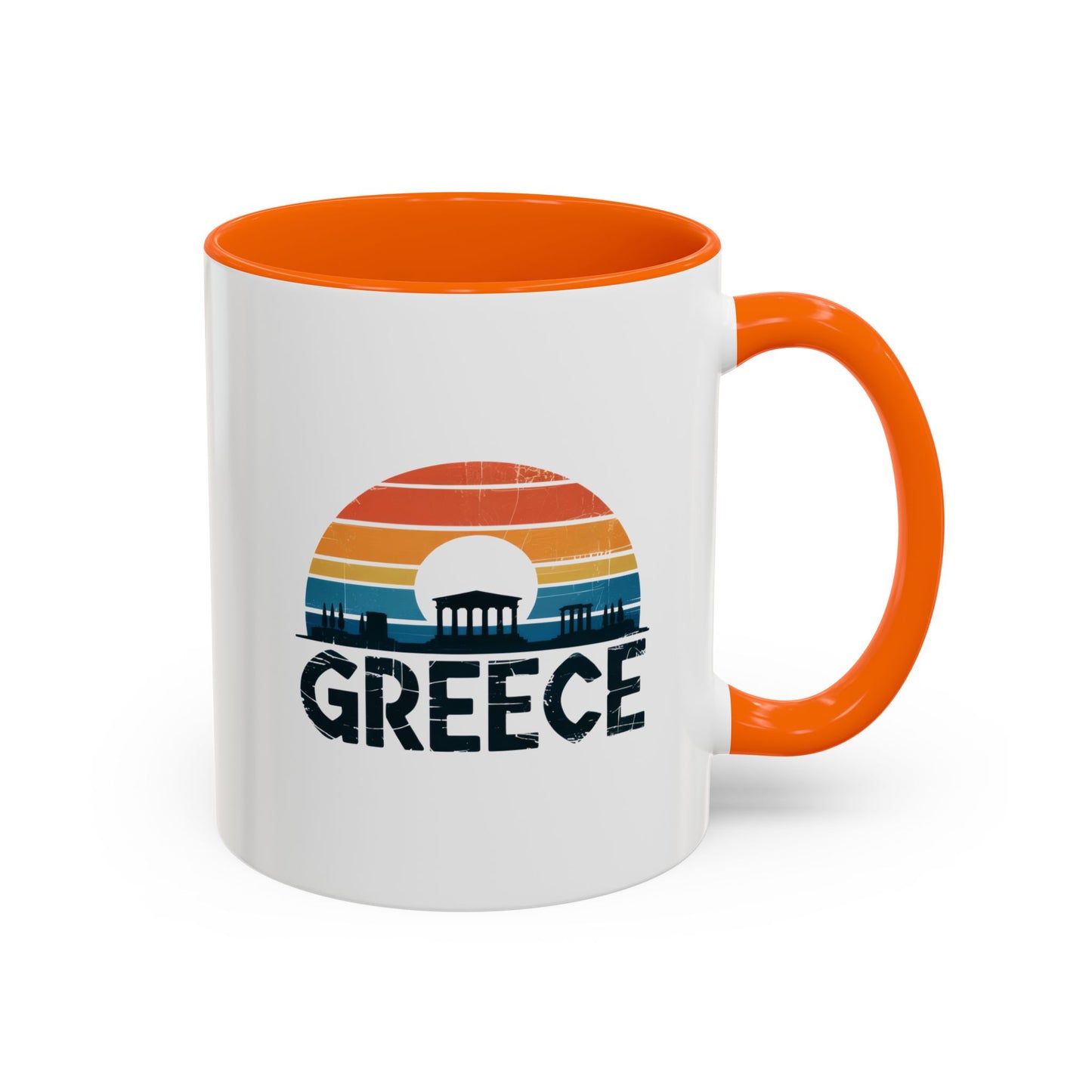 Greece Sunset Accent Coffee Mug - Perfect for Travel Lovers, Gifts for Her, Cozy Mornings, Summer Vibes, Greek Decor