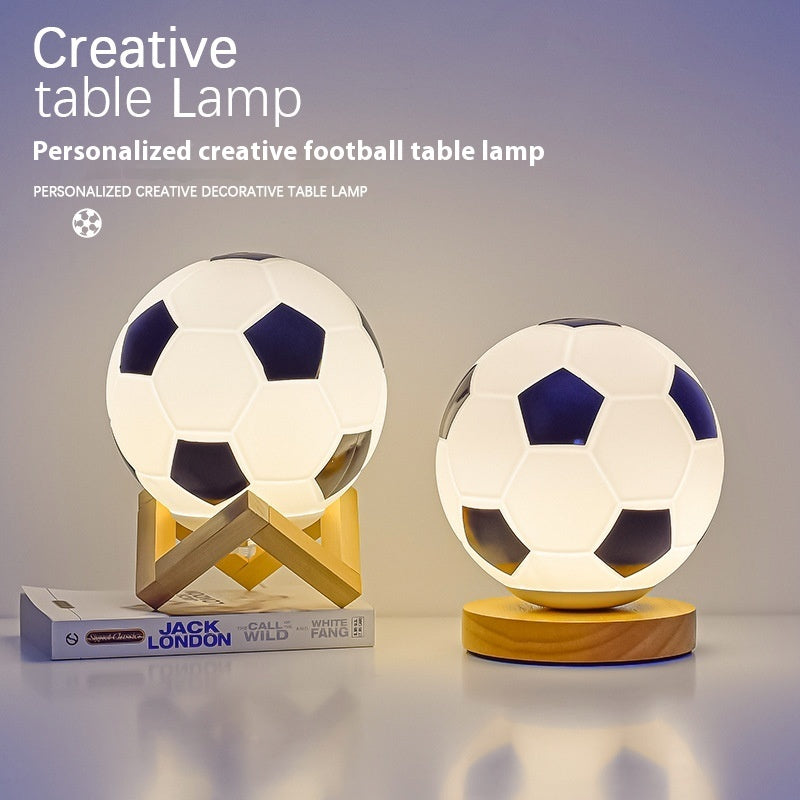 Football LED Small Night Lamp Bedside Decorations Glass Lamp
