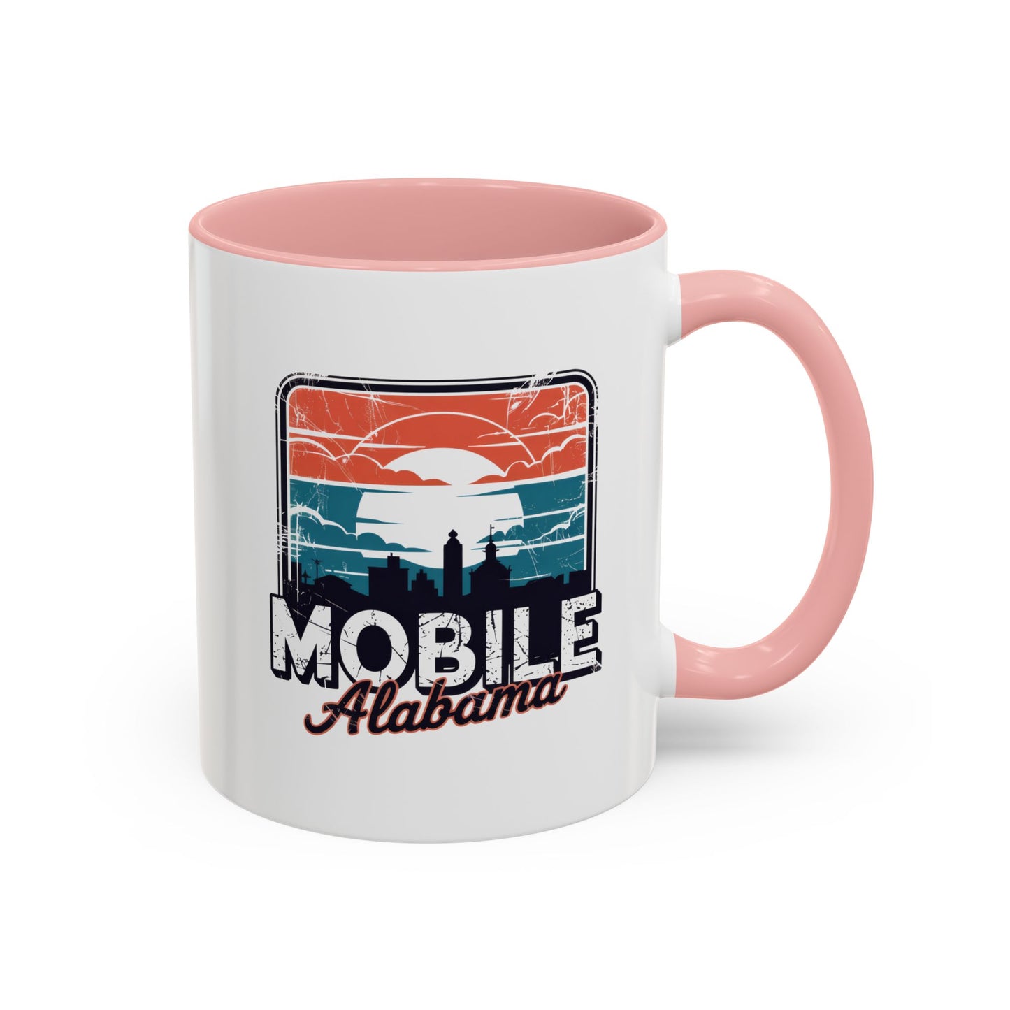 Mobile Alabama Sunset Accent Coffee Mug – Perfect Gift for Travelers, Coffee Lovers, Souvenir, Home Decor, Unique Mug