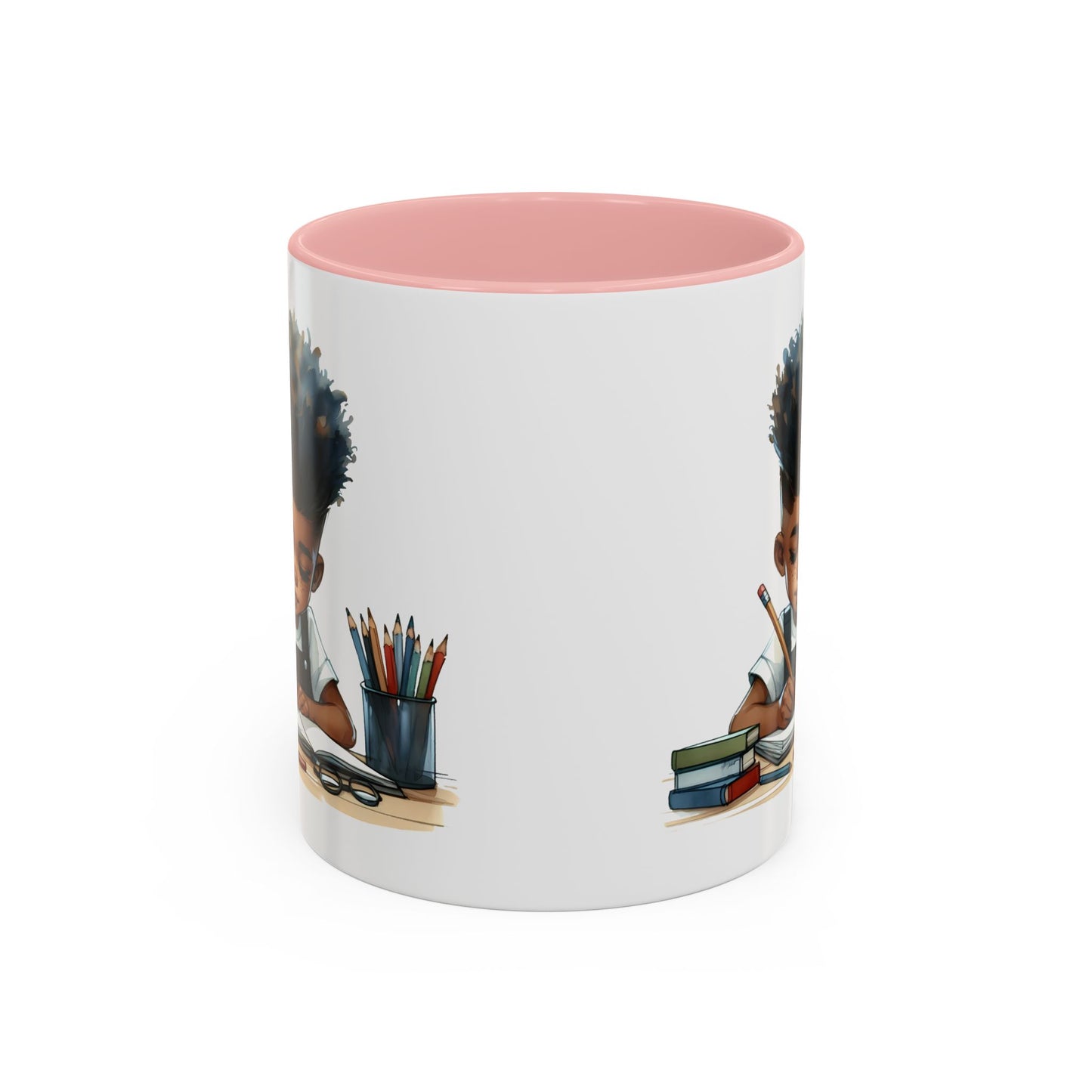 Creative Kids Coffee Mug, Black Accent Mug, Cute Student Gift, Kids Artwork Mug, Back-to-School Coffee Cup, Educational Gift Idea