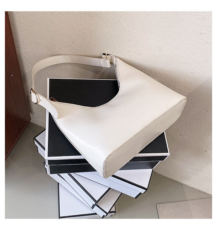 Fashion Women's Oil Wax PU Underarm Shoulder Bag