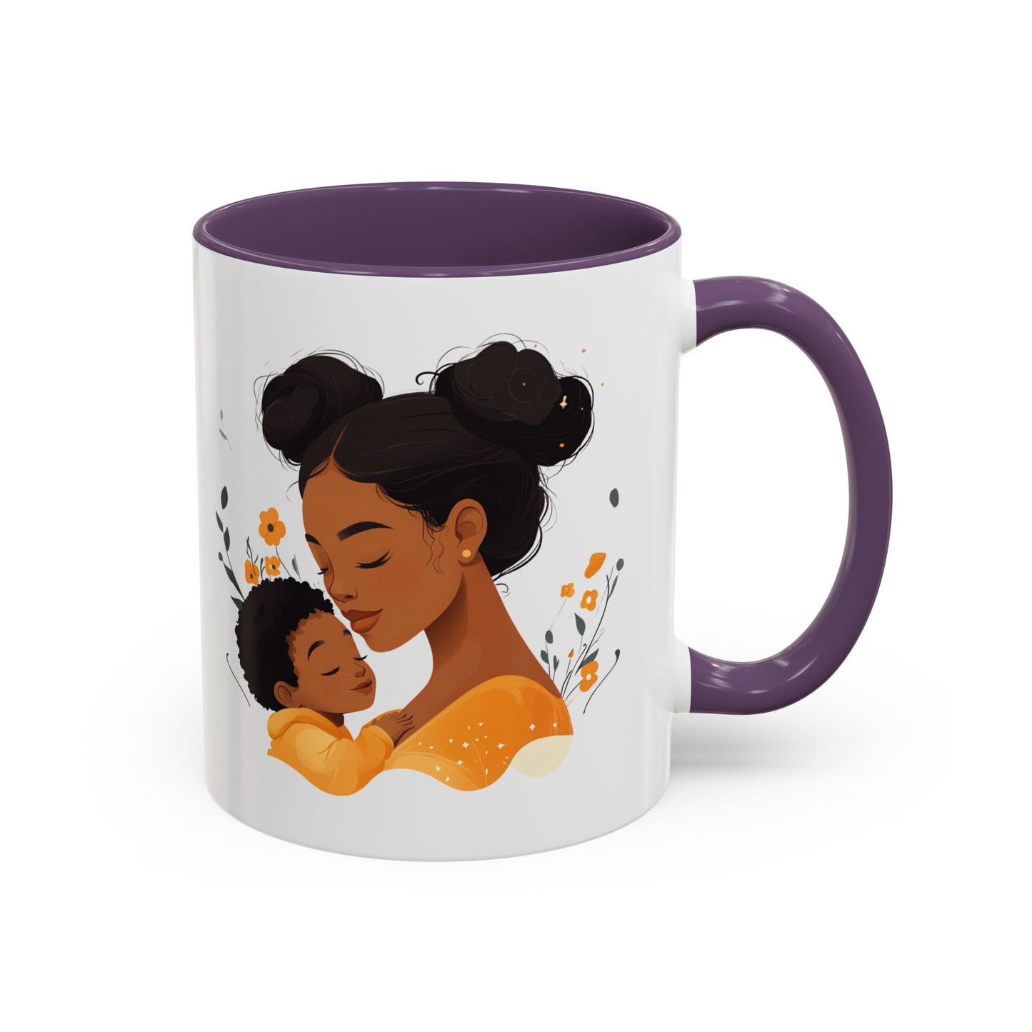 Mother and Child Accent Coffee Mug, Inspirational Drinkware, Gift for Mothers Day, Cute Family Mug, Cozy Coffee Cup, Loving Bond Mug