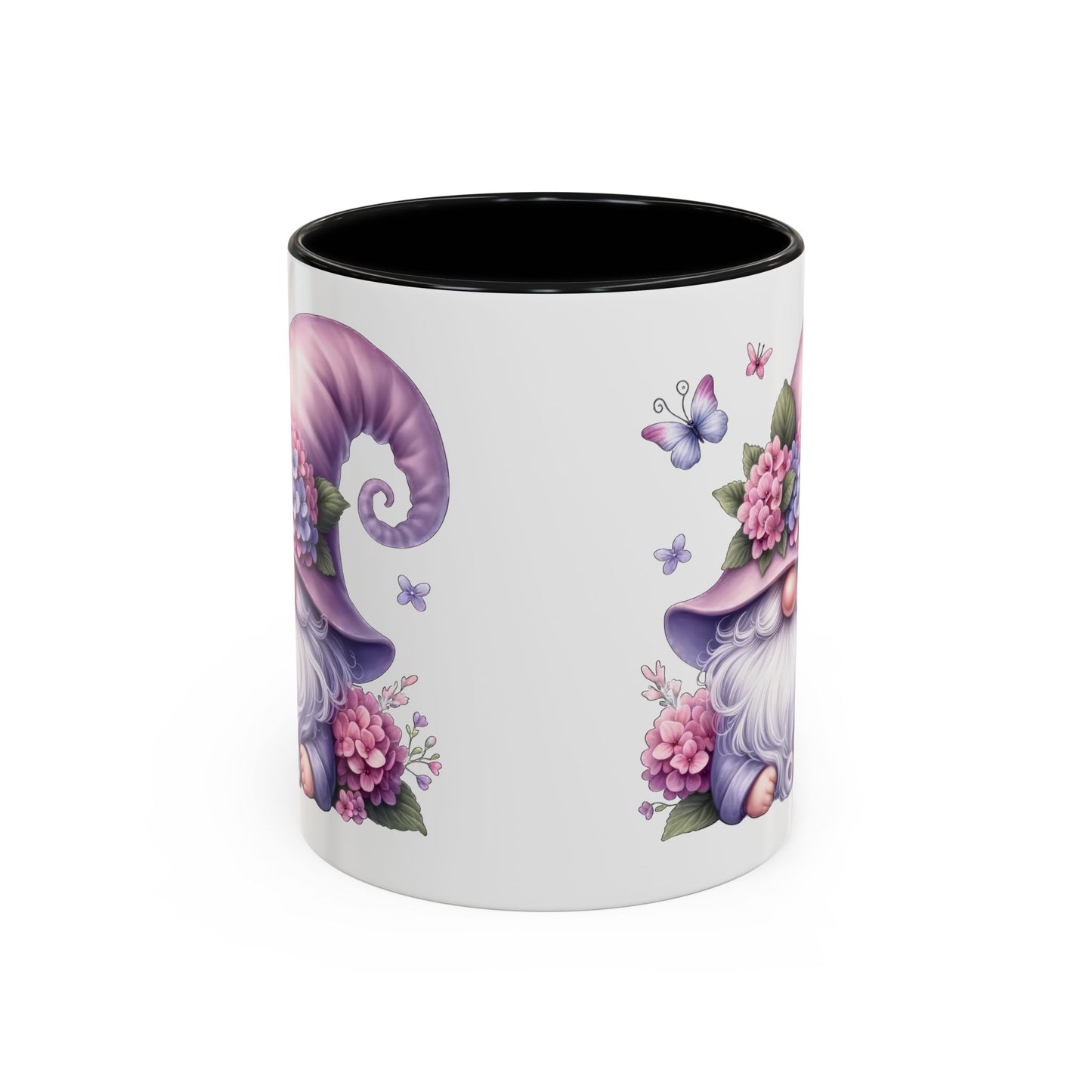 Gnome Floral Accent Coffee Mug, Cute Gnome Mug, Gift for Garden Lovers, Mother's Day Coffee Cup, Spring Decor, Personalized Mug