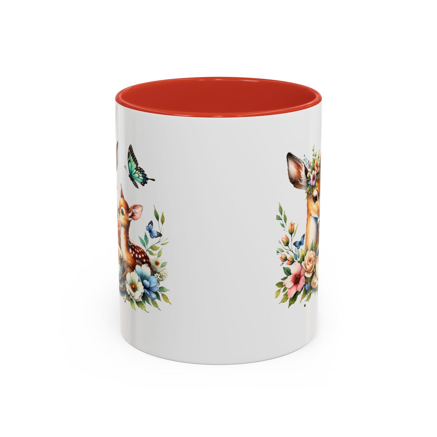 Charming Forest Friends Mug, Gift for Nature Lovers, Cute Coffee Mug, Deer and Floral Design, Mother's Day Present