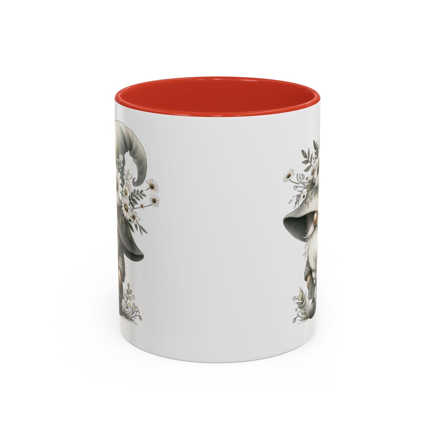 Whimsical Gnome Coffee Mug, Cute Floral Mug, Gift for Garden Lovers, Accent Mug for Coffee, Tea, and Hot Cocoa