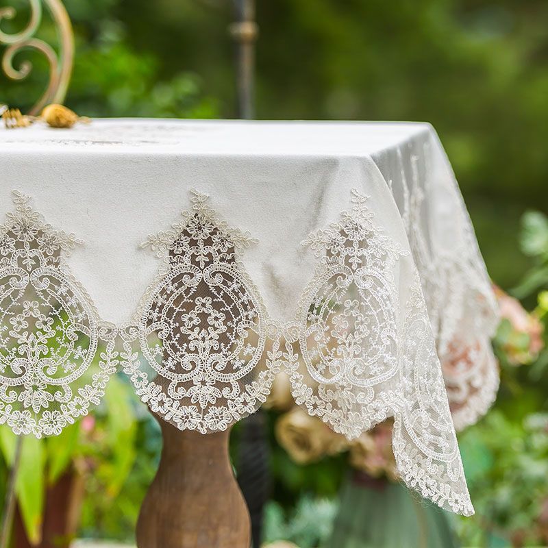 Pastoral Lace Embroidered Luxury European Tablecloth